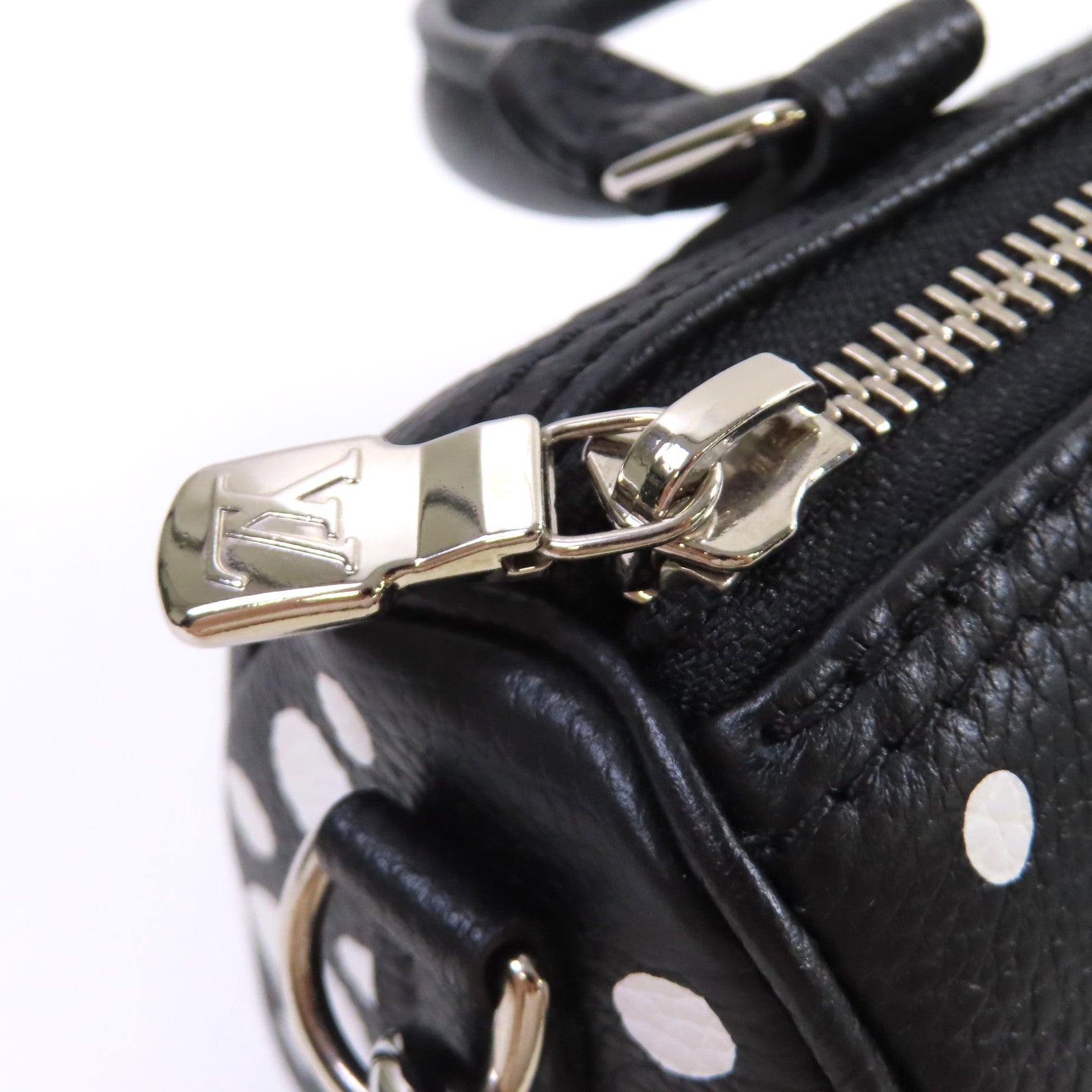 LOUIS VUITTON Monogram Empreinte LV x YK Nano Speedy 2Way Shoulder Bag銀扣手挽肩背兩用袋黑色/白色