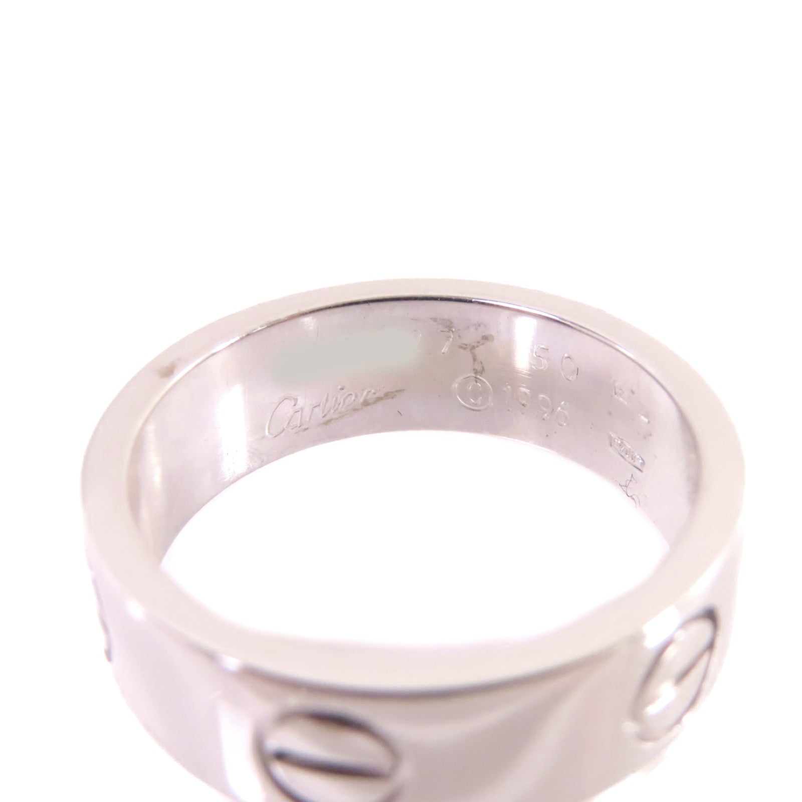 CARTIER 18K白金Love Ring戒指#50/US#5.5