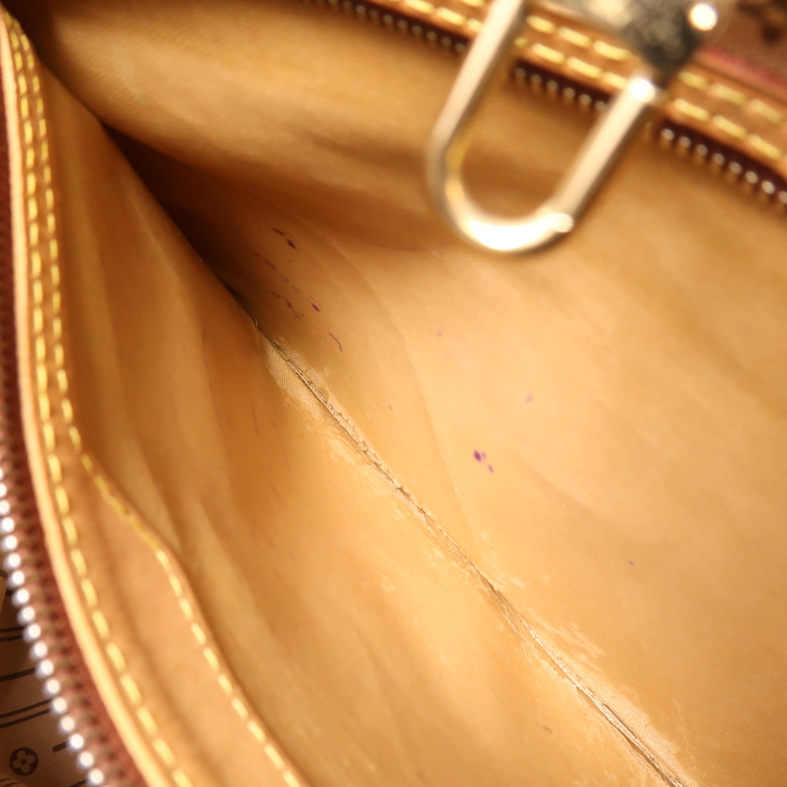 LOUIS VUITTON Monogram Neverfull MM金扣手挽袋