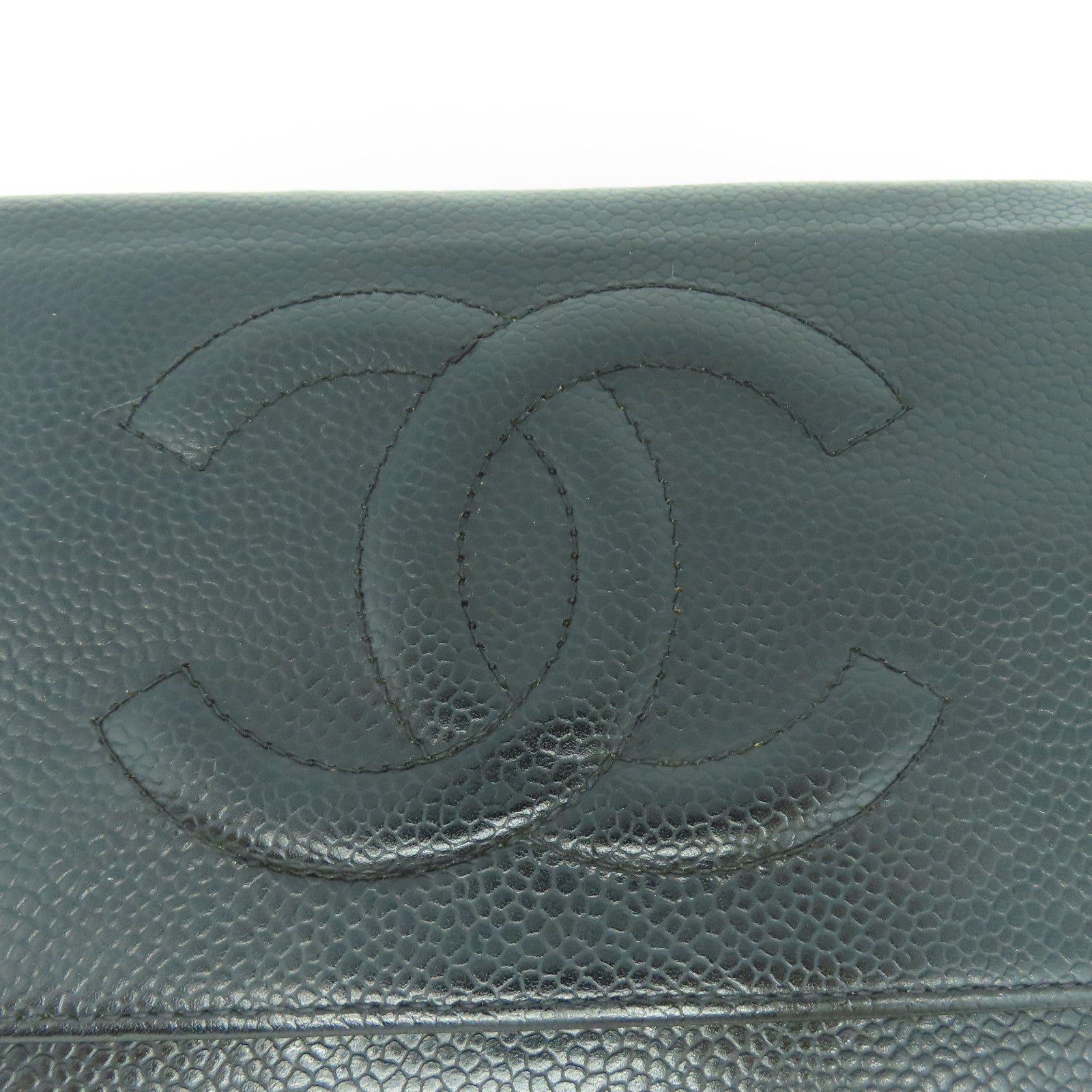 CHANEL 【激減優惠】菱格Caviar皮革Woc銀扣鏈帶肩背袋黑色
