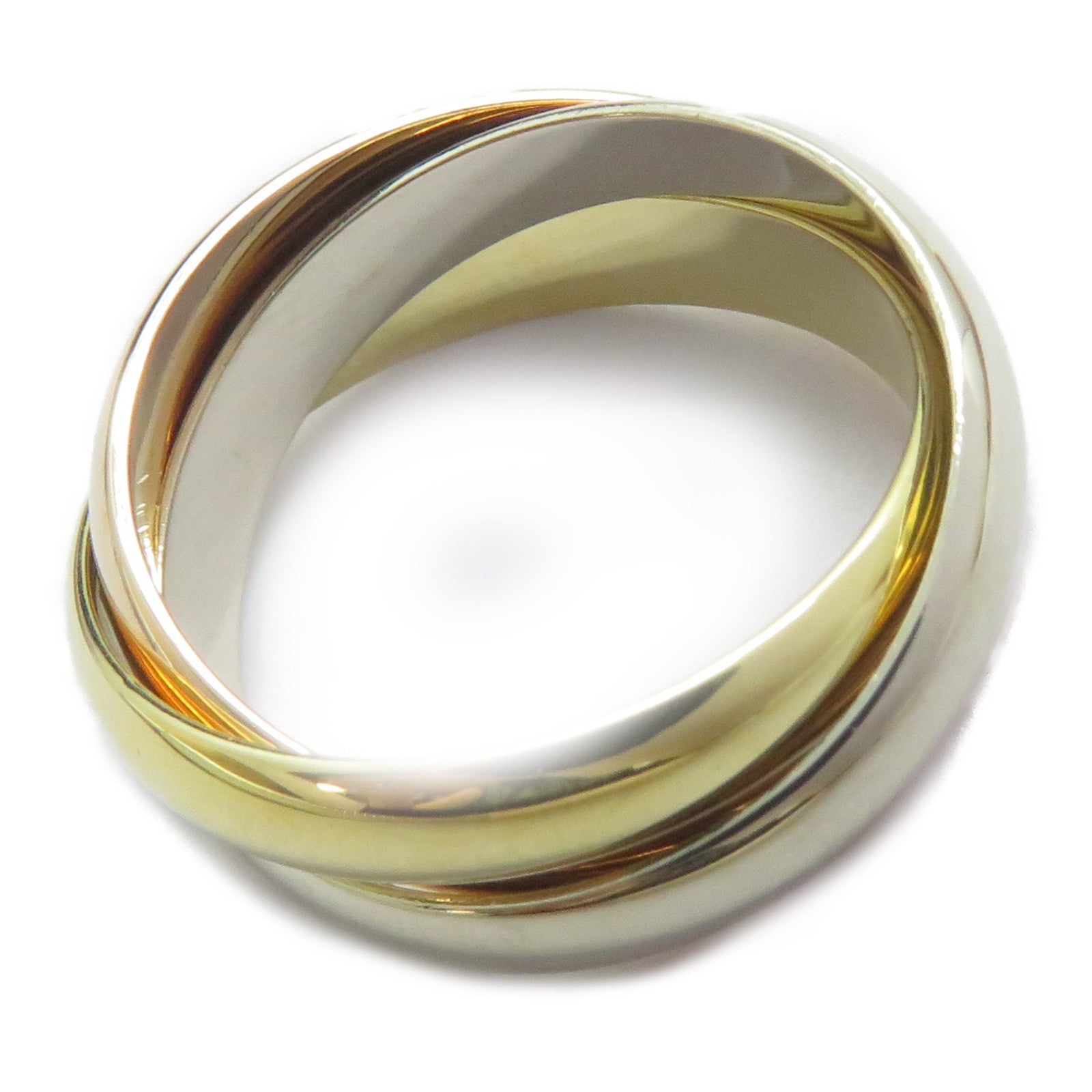 CARTIER 18K黃金/白金/玫瑰金Trinity戒指Cartier#52/US#6