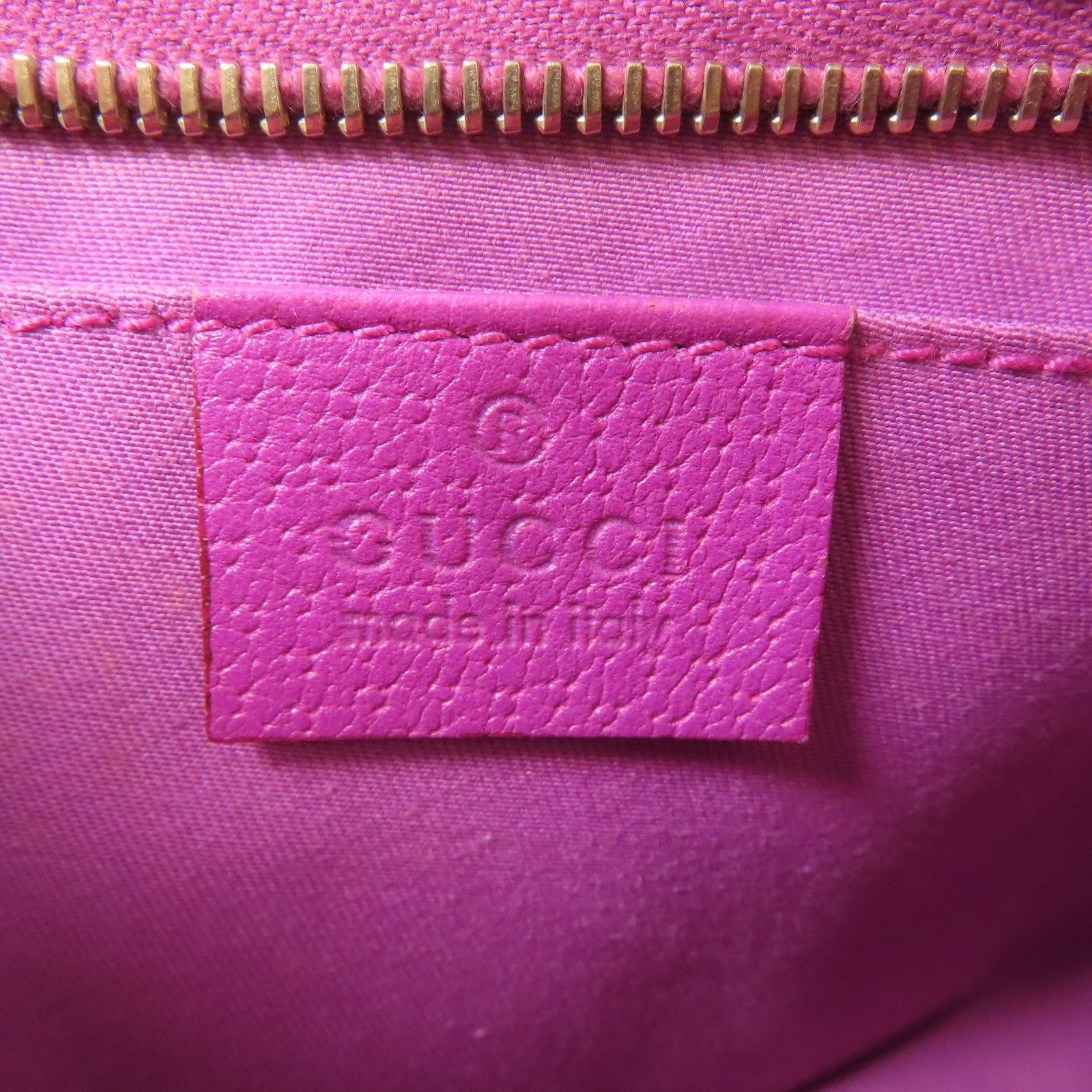 GUCCI 帆布Abbey Hand Bag金扣手挽袋棕色/紫色