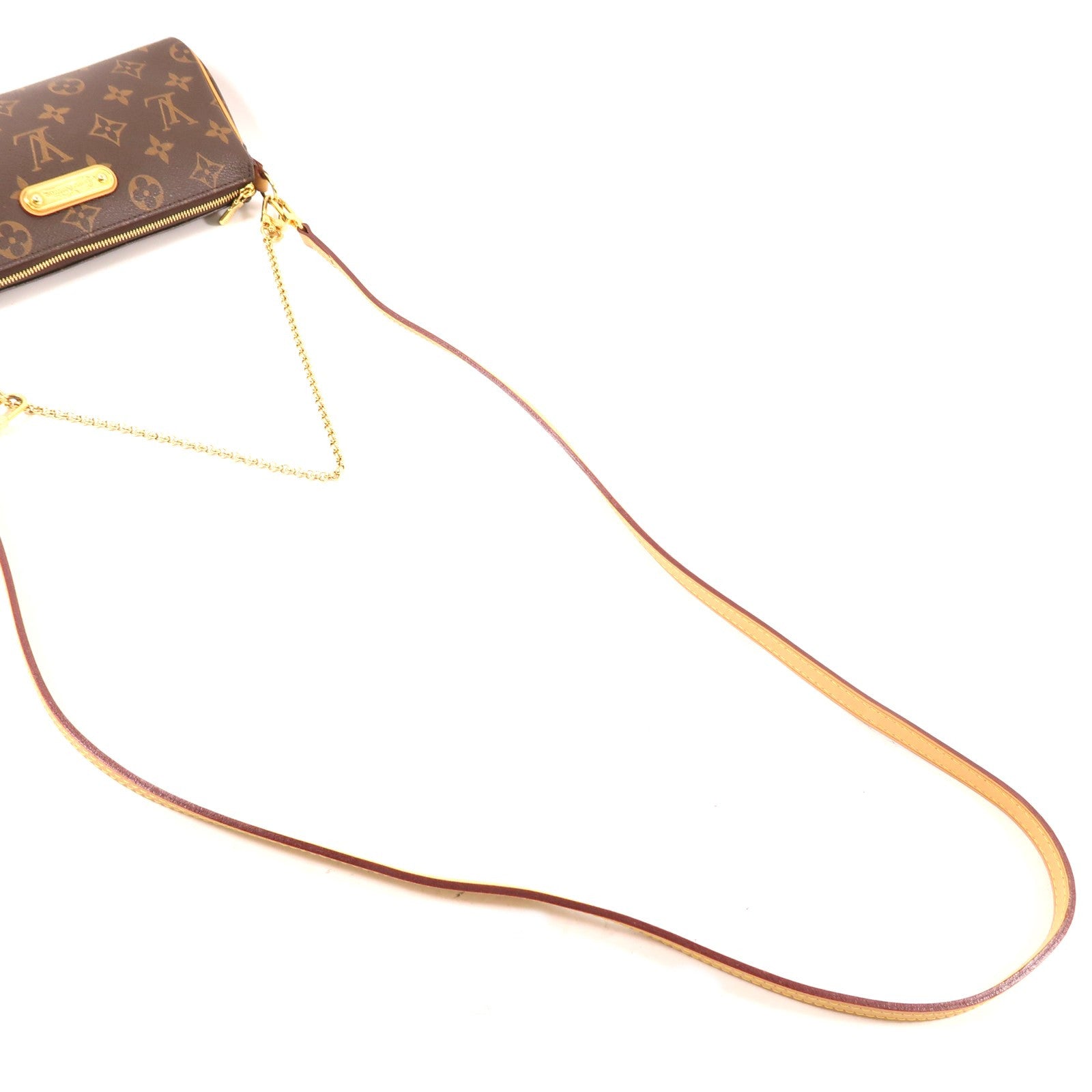 LOUIS VUITTON Monogram Eva金扣手挽肩背兩用袋棕色