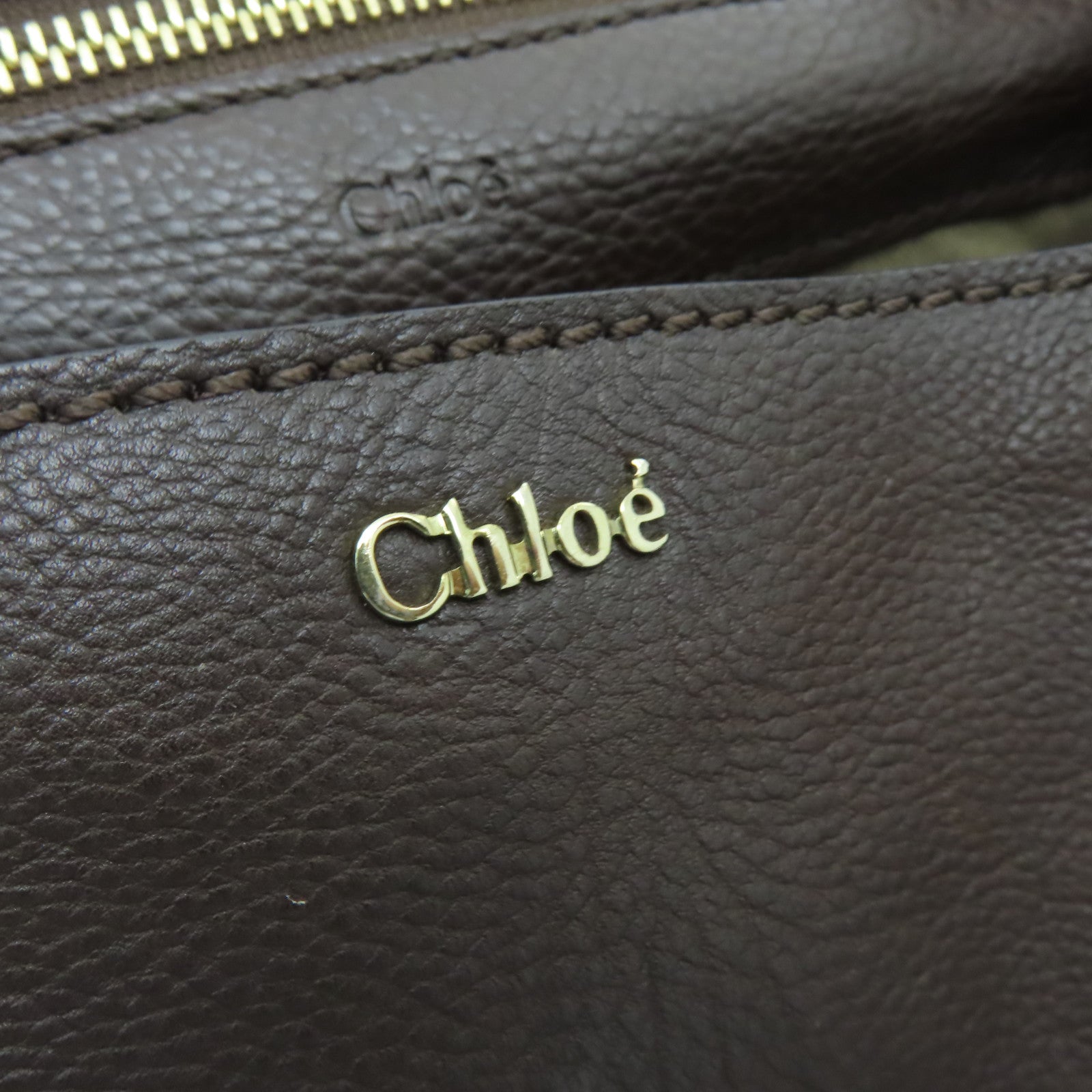 Chloe 【清倉大減價】牛皮皮革Shoulder Bag金扣肩背袋啡色