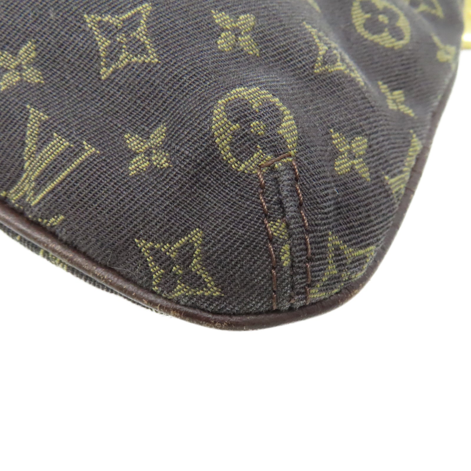 LOUIS VUITTON 【激減優惠】Monogram Mini Lin Pochette Accessoires金扣鏈帶肩帶袋啡色