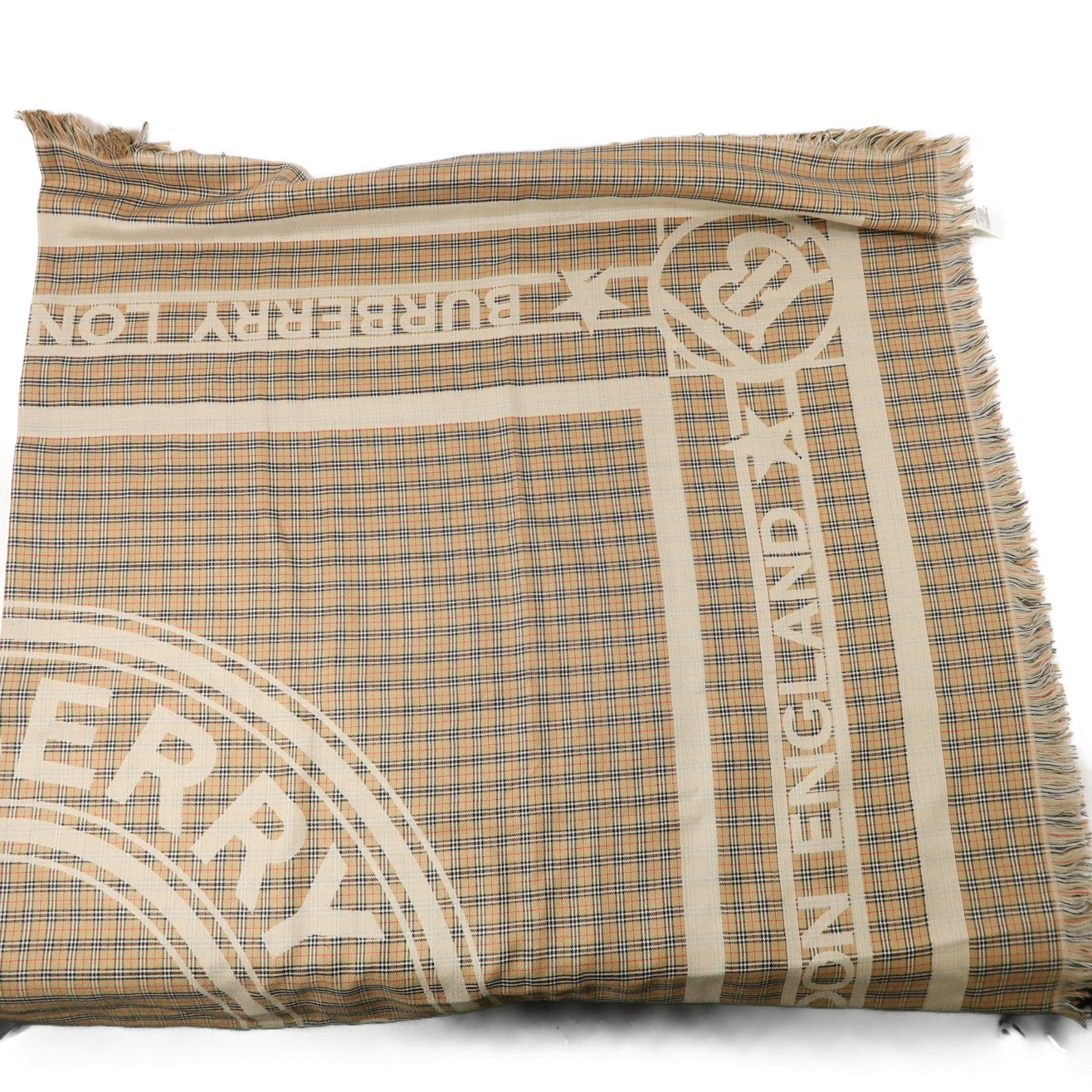 BURBERRY 絲質/羊毛Scarf圍巾啡色