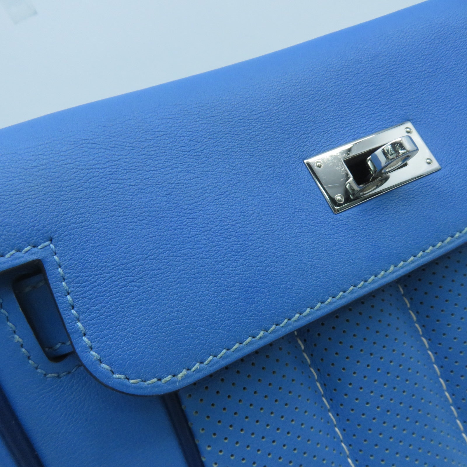 HERMES 【激減優惠】Swift皮革Mini Berline銀扣肩背袋藍色