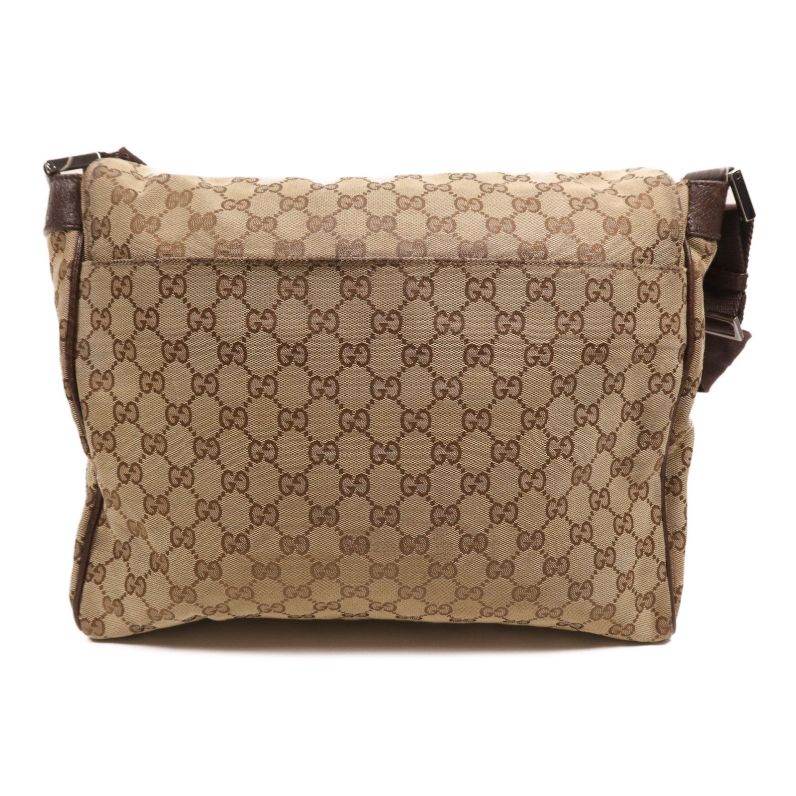 GUCCI 帆布Shoulder Bag銀扣肩背袋