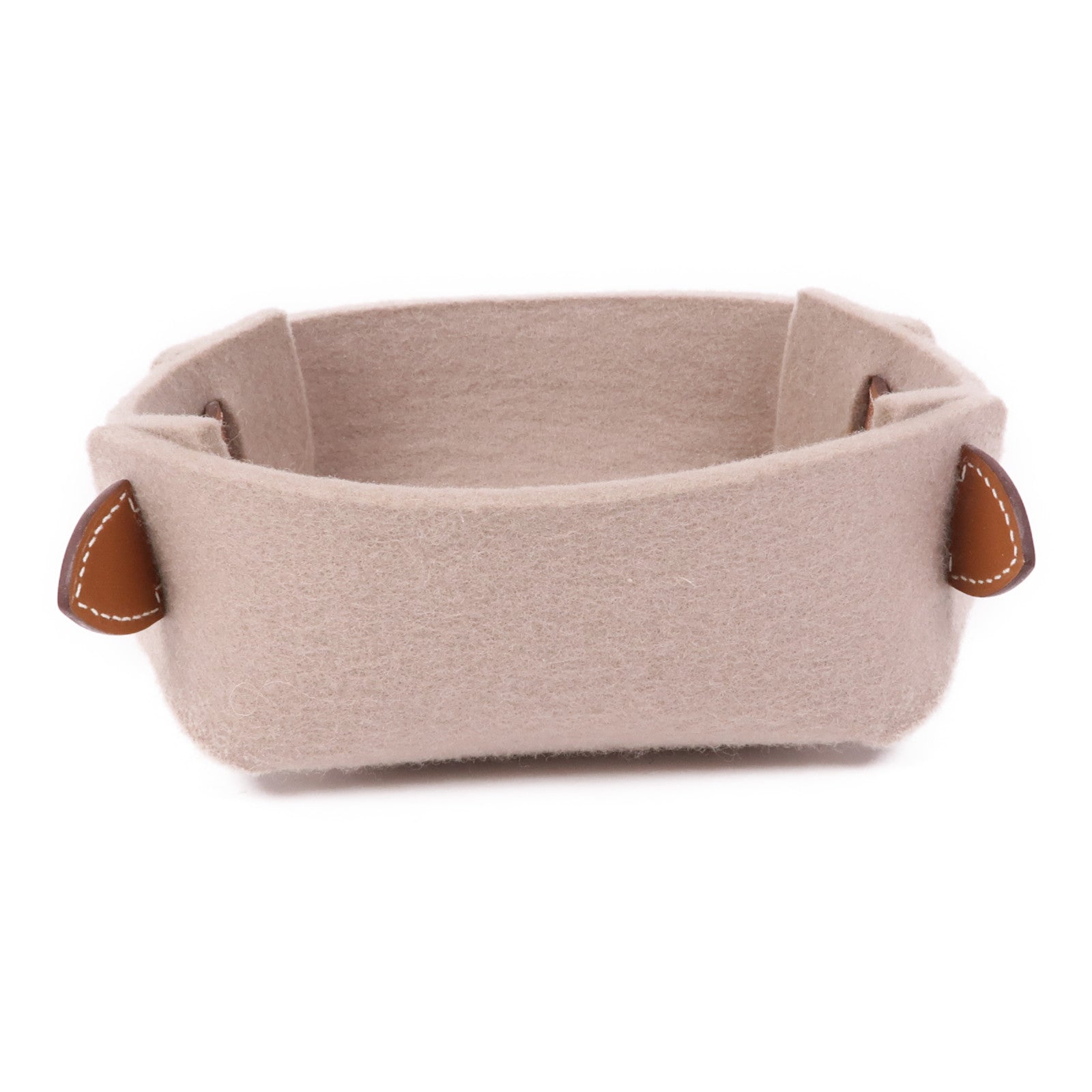HERMES Vide Poche PassPass PM Plateau Suede Leather Beige
