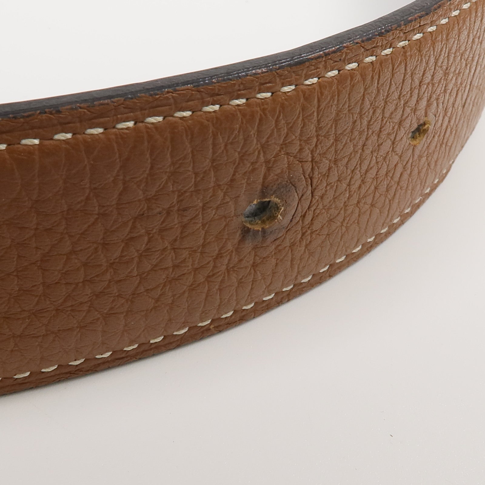 HERMES Clemence/Box Calf皮革Ceinture 5382皮帶Noir/Gold