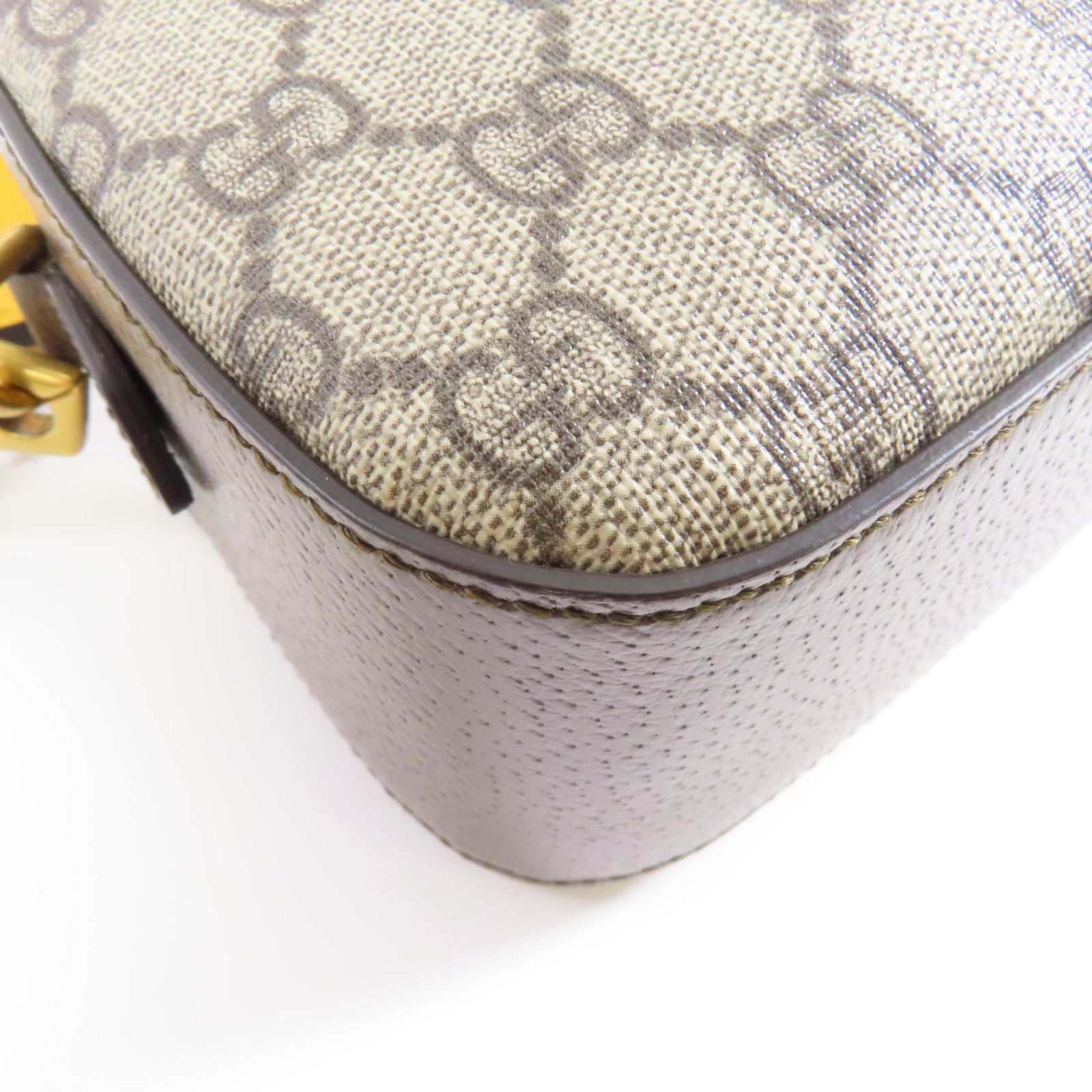 GUCCI 塗層帆布Neo Vintage GG Supreme金扣肩背袋棕色