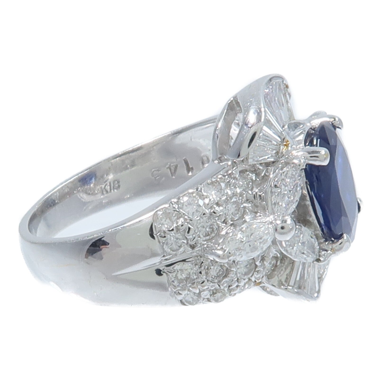 JEWELRY 18K白金Sapphire Diamond Ring藍寶石/鑽石戒指