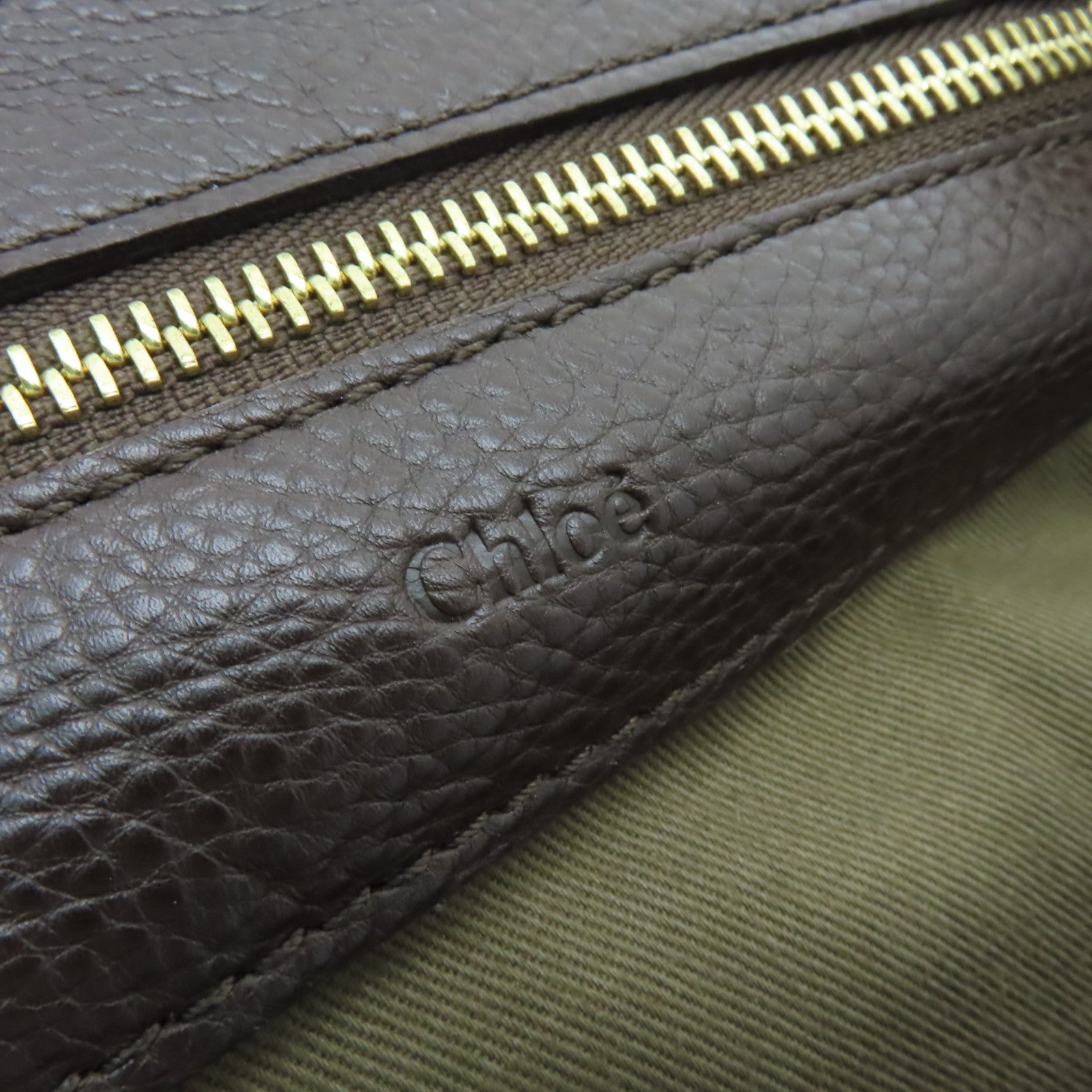Chloe 【清倉大減價】牛皮皮革Shoulder Bag金扣肩背袋啡色