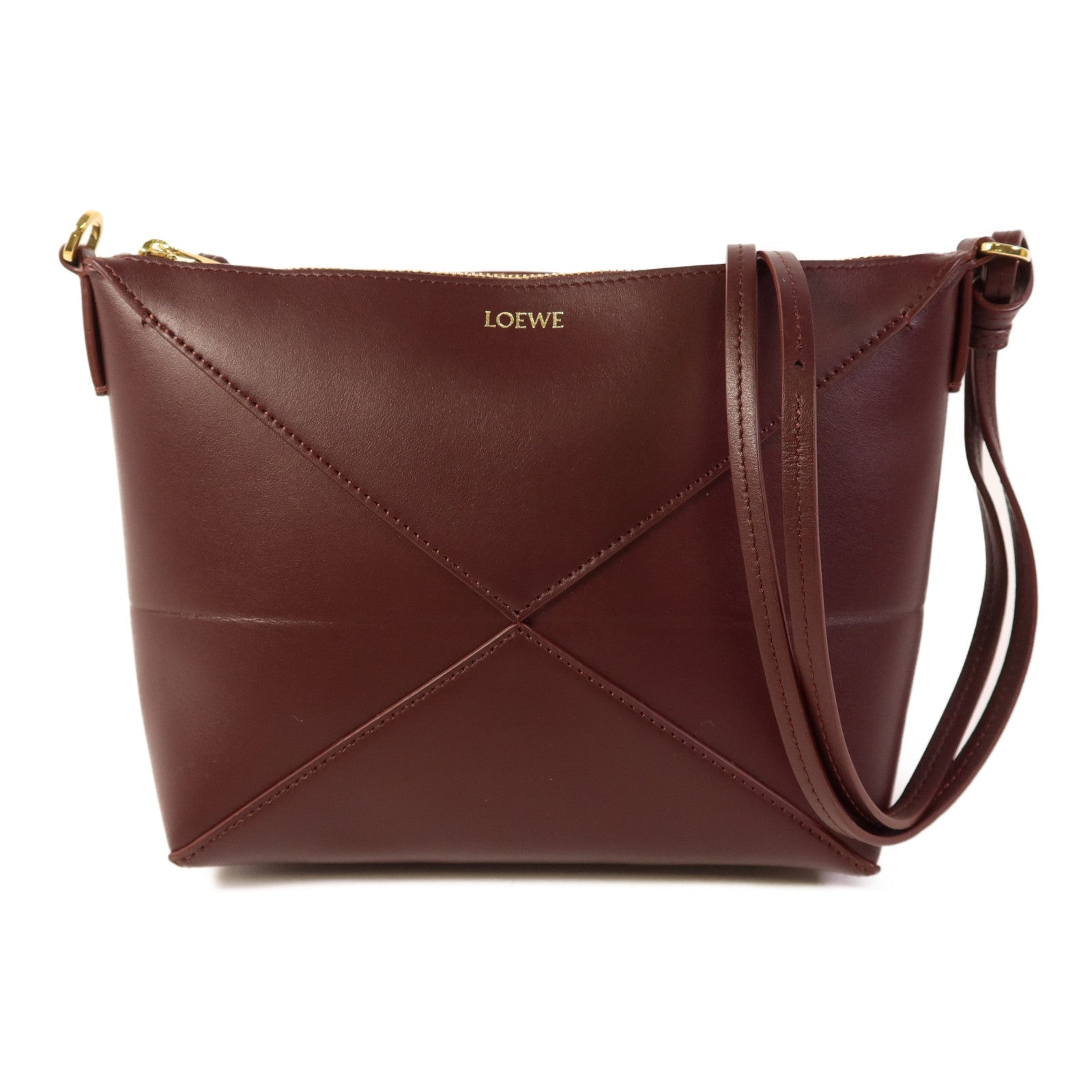 LOEWE 牛皮皮革Puzzle Fold Pouch金扣肩背袋