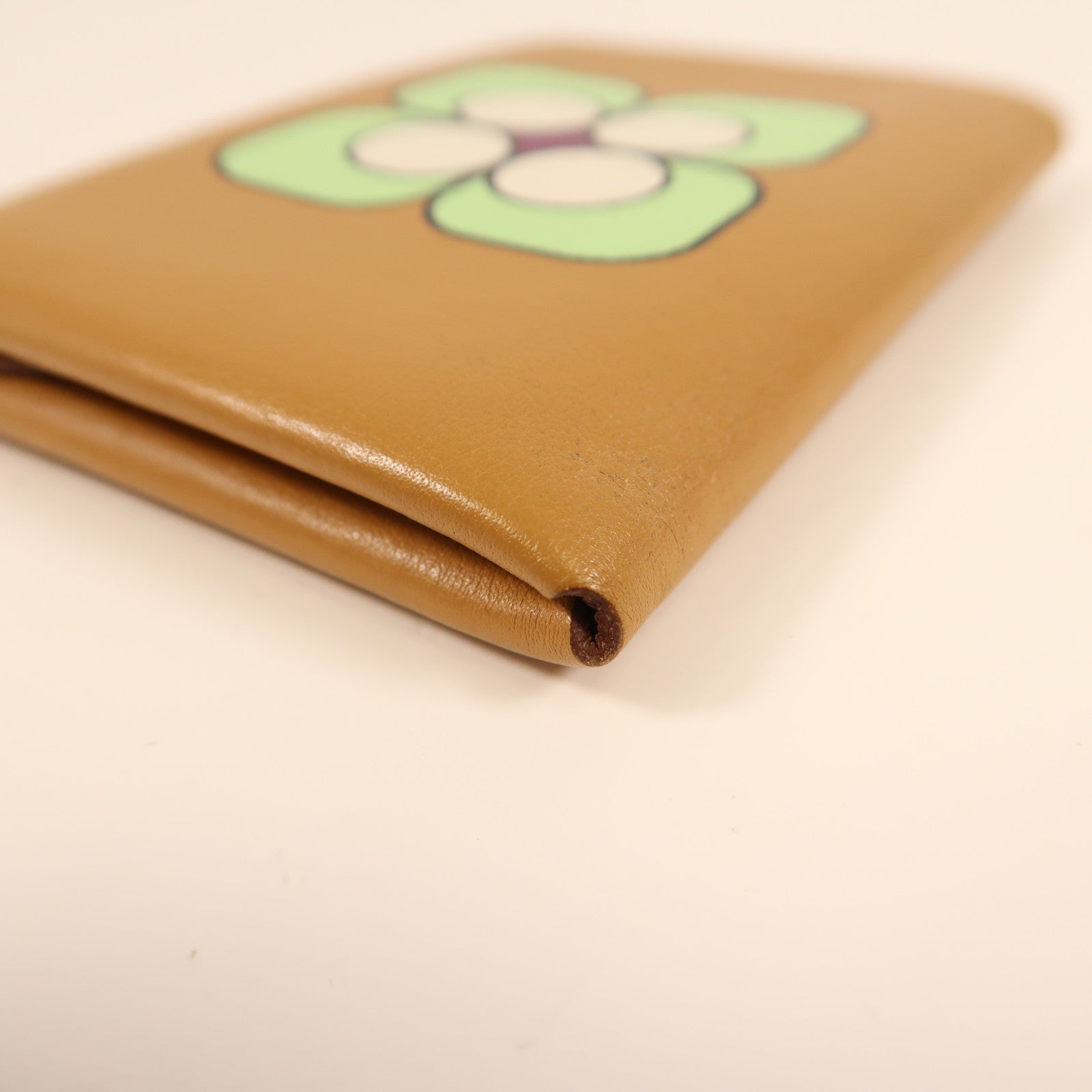 HERMES GHW Calvi Card Case Swift Leather Stamp U 4B Biscuit