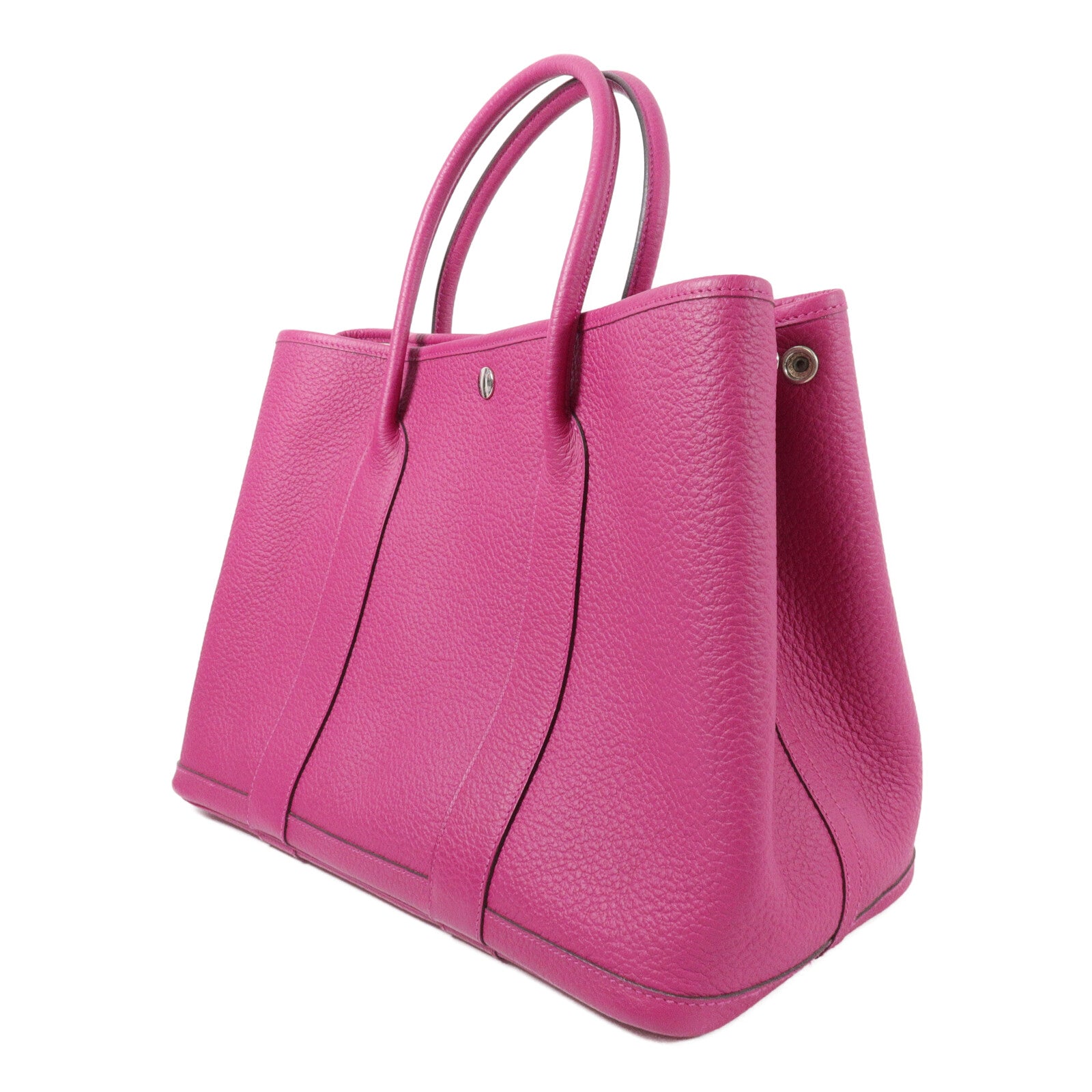 HERMES Country皮革Garden Party PM手挽袋Rose Pourpre