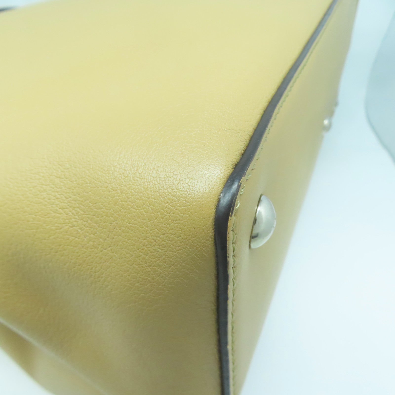 FENDI 【激減優惠】牛皮皮革Jours銀扣手挽肩背兩用袋米色