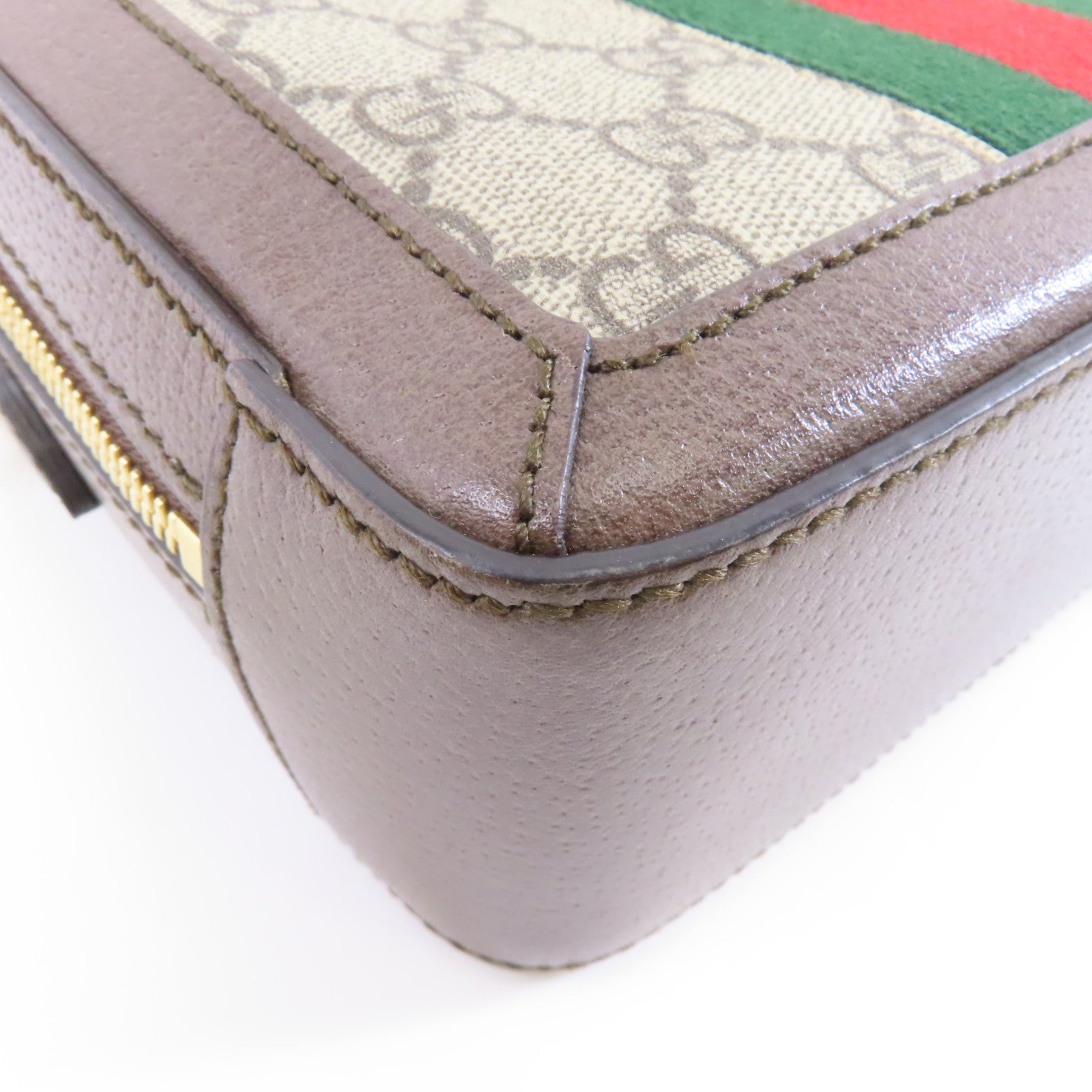 GUCCI 塗層帆布Ophidia GG Mini Supreme金扣手挽肩背兩用袋啡色