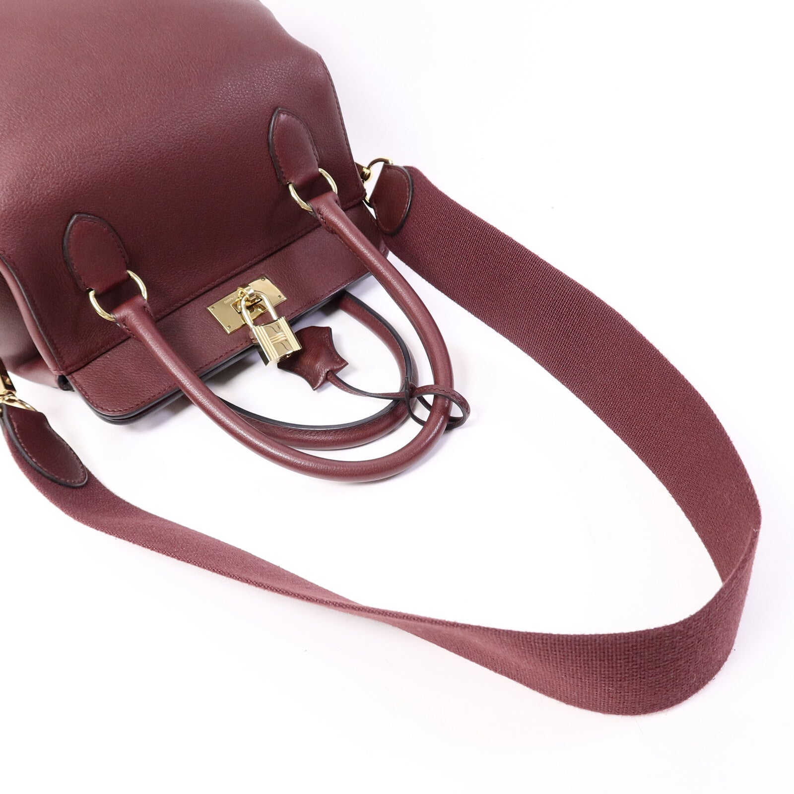 HERMES Evercolor皮革Tool Box 20手挽肩背兩用袋Dark Red