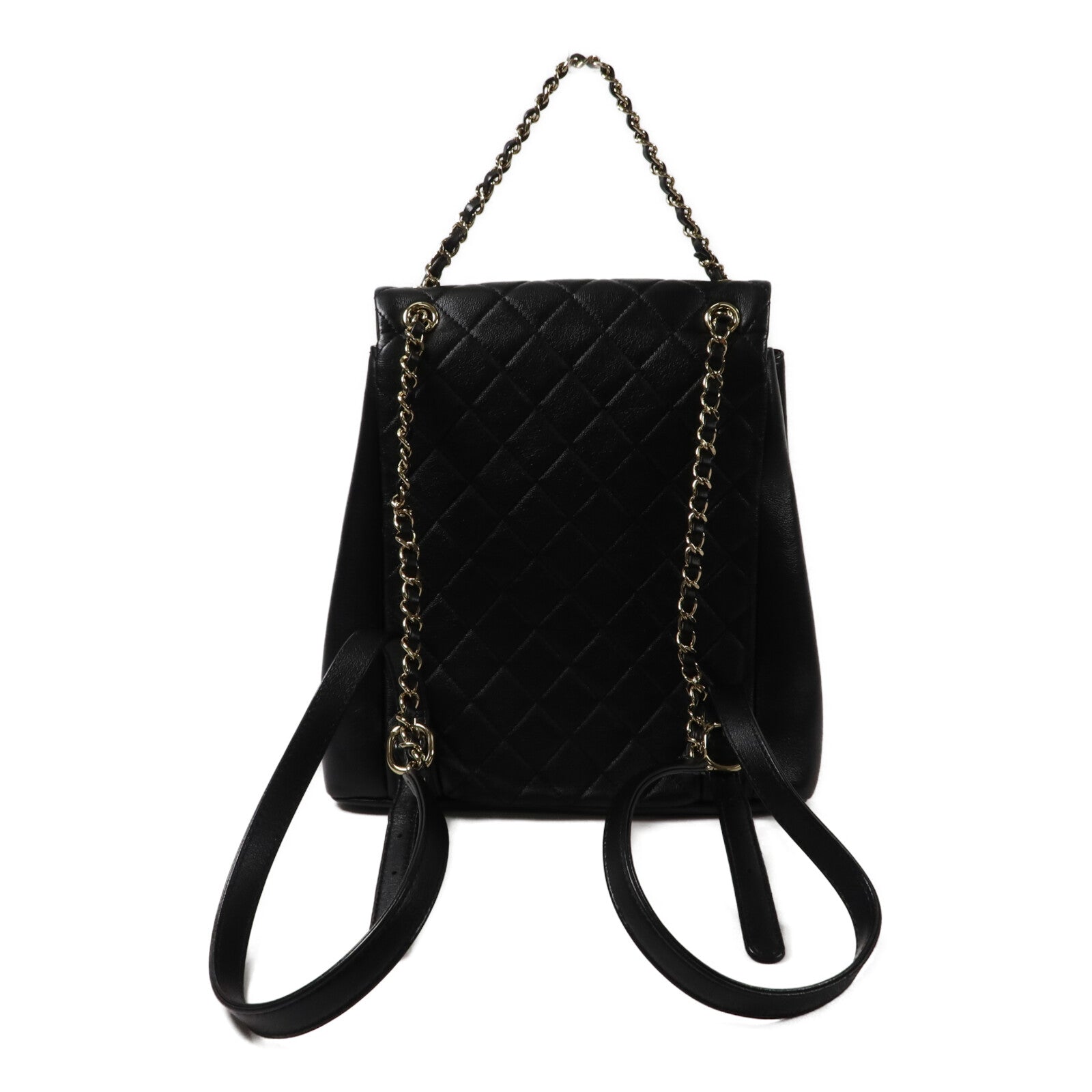 CHANEL 牛皮皮革Duma Backpack Large鏈帶背包