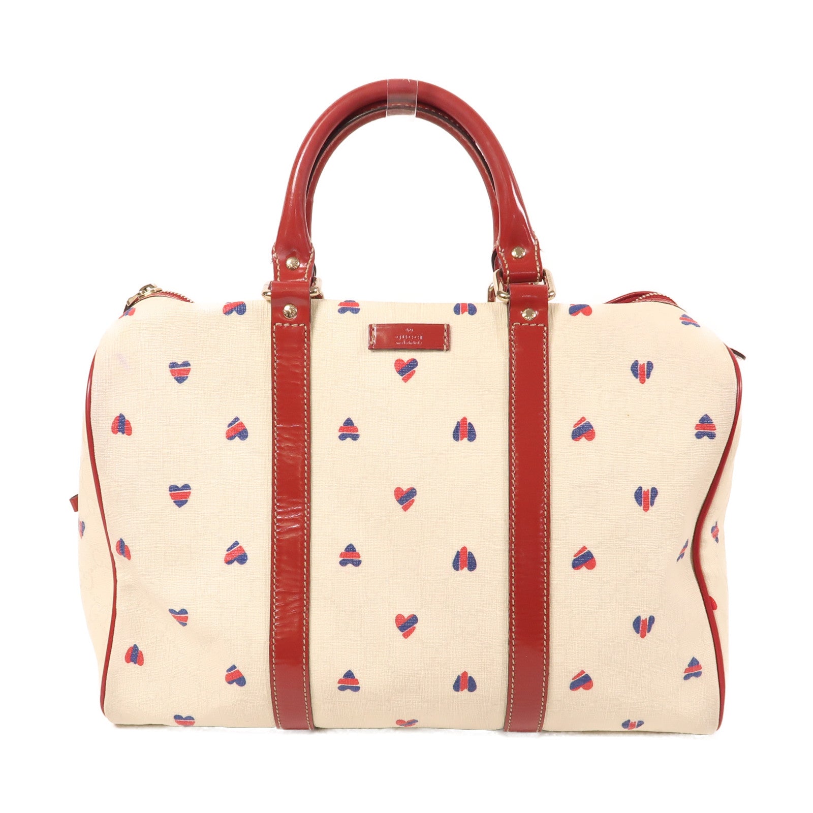 GUCCI 塗層帆布/牛皮皮革Hand Bag金扣手挽袋
