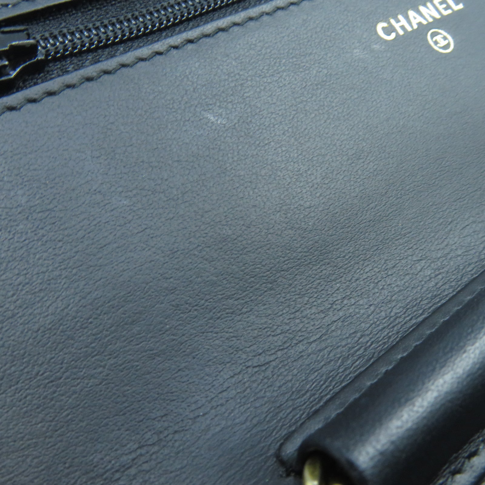 CHANEL 菱格牛皮皮革Wallet On Chain金扣鏈帶肩背袋黑色
