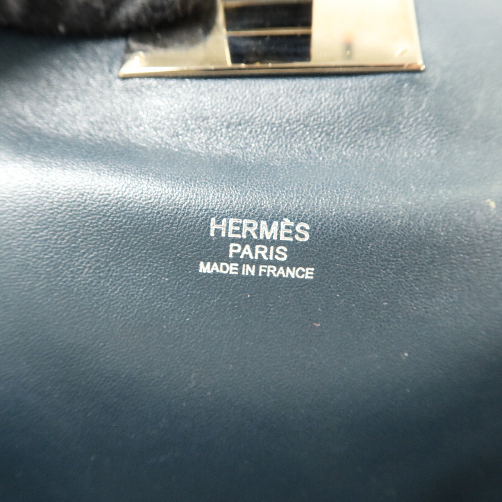 HERMES Evercolor皮革Toolbox 26手挽肩背兩用袋Bleu Ocean