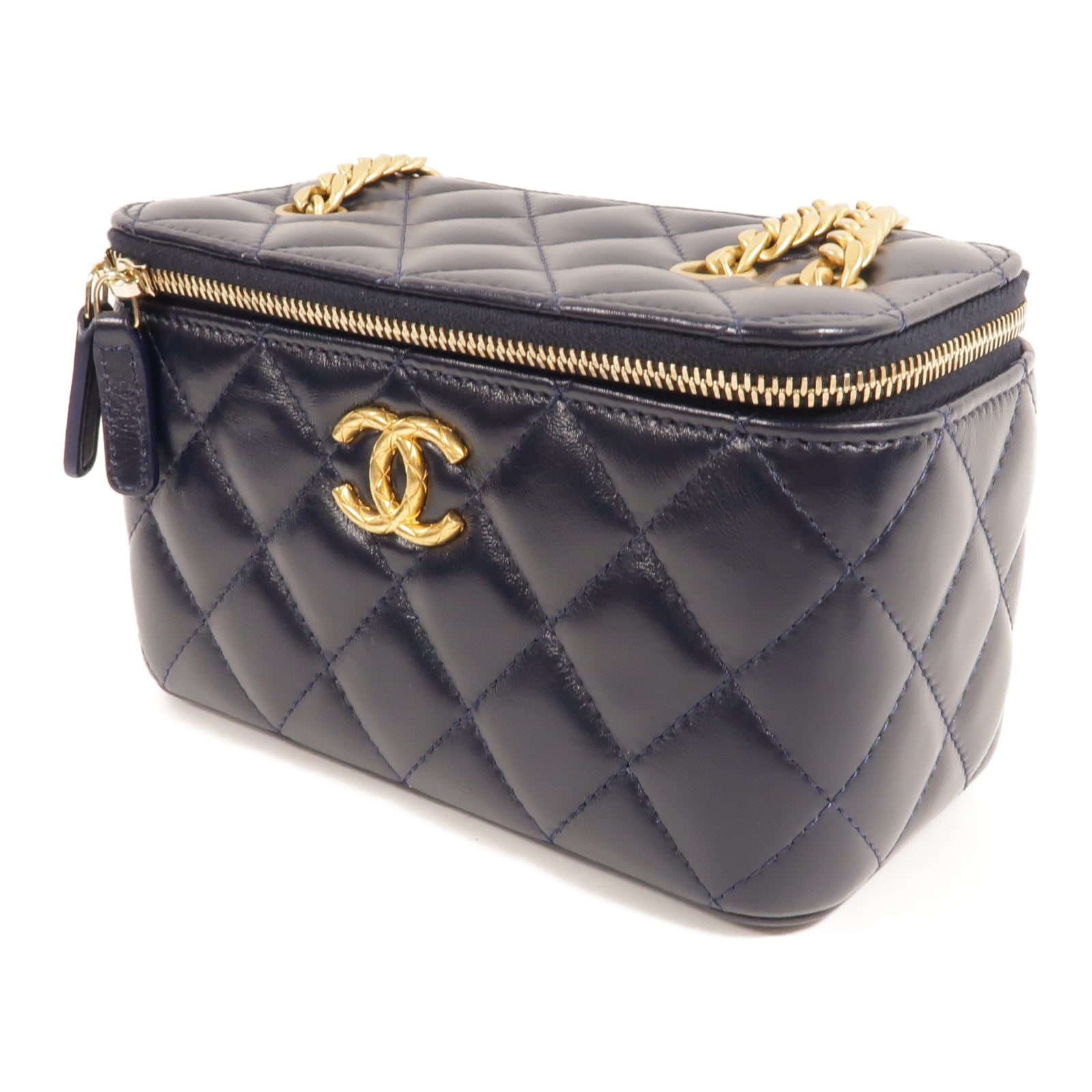 CHANEL 羊皮皮革Vanity Case鏈帶肩背袋