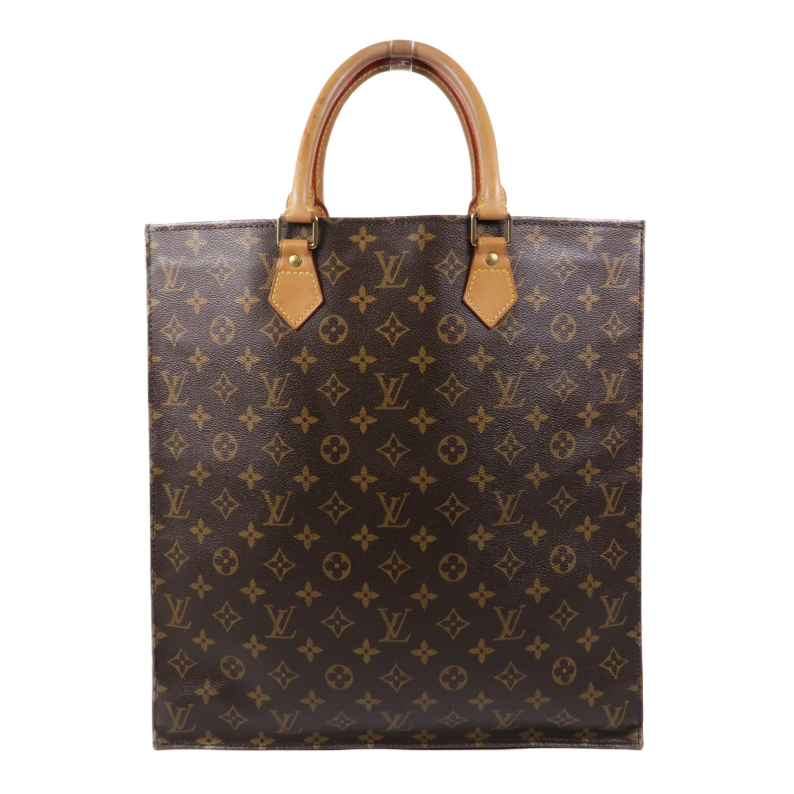 LOUIS VUITTON Monogram Sac Plat金扣手挽袋