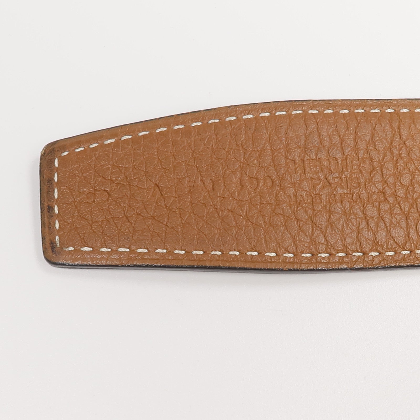 HERMES Clemence/Box Calf皮革Ceinture 5382皮帶Noir/Gold