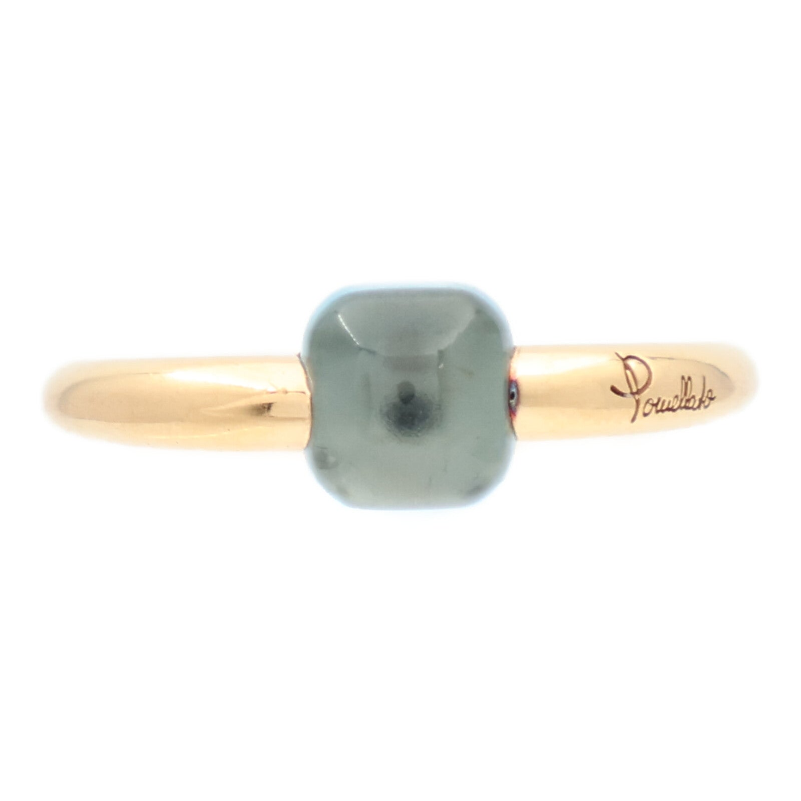 Pomellato 18K玫瑰金Mama non M'ama藍托帕石戒指US#5.75