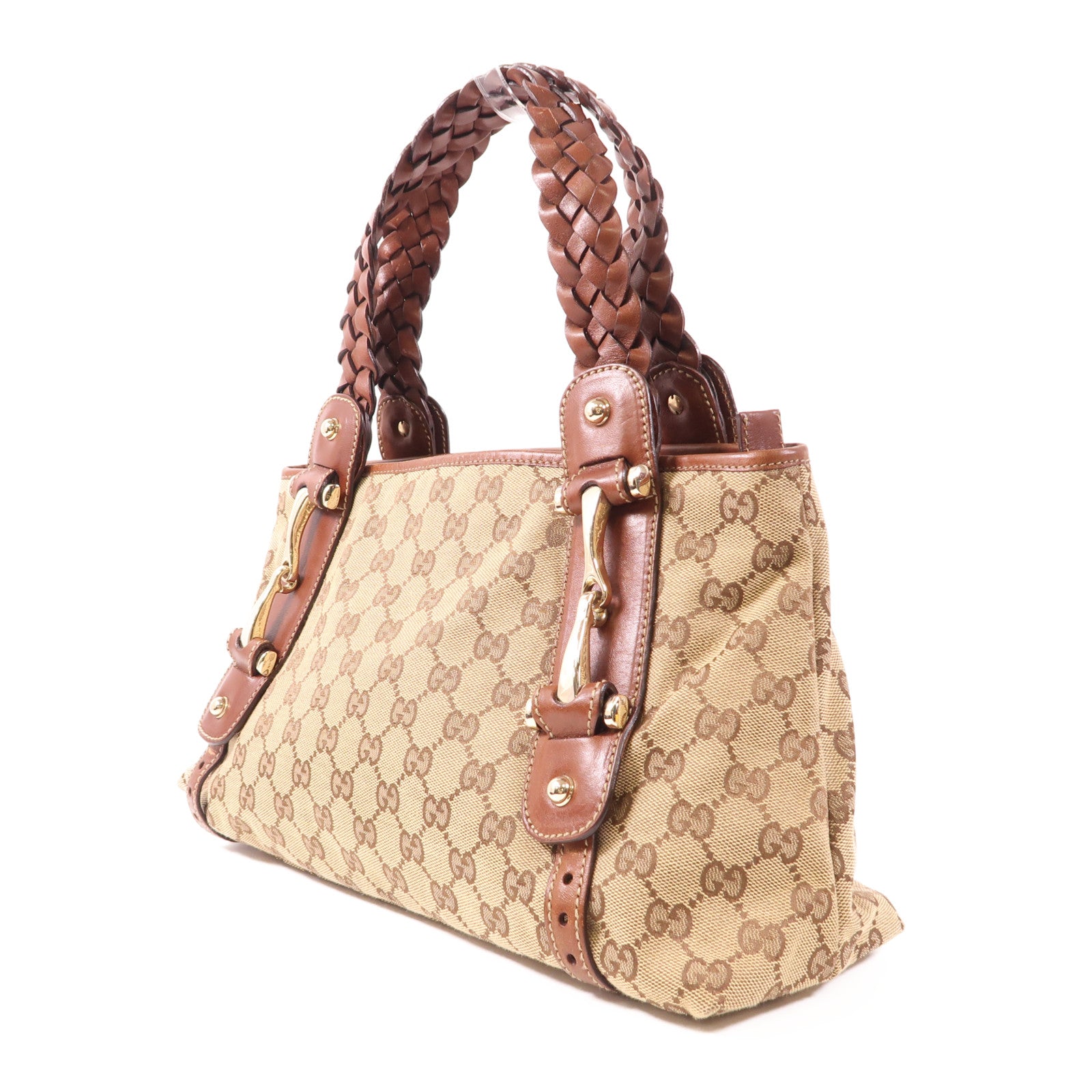 GUCCI GG GHW Shoulder Bag 141599 Canvas Brown