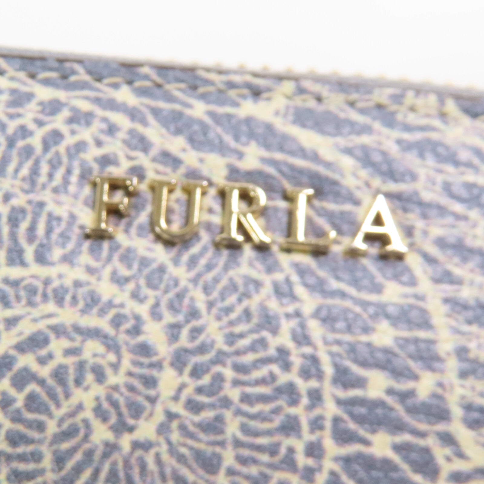Furla 牛皮皮革Small Round Wallet金扣拉鏈短錢包