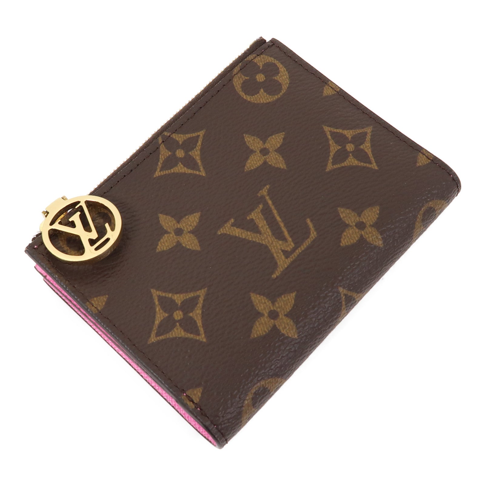 LOUIS VUITTON Monogram Lisa Wallet金扣錢包啡色/粉紅色