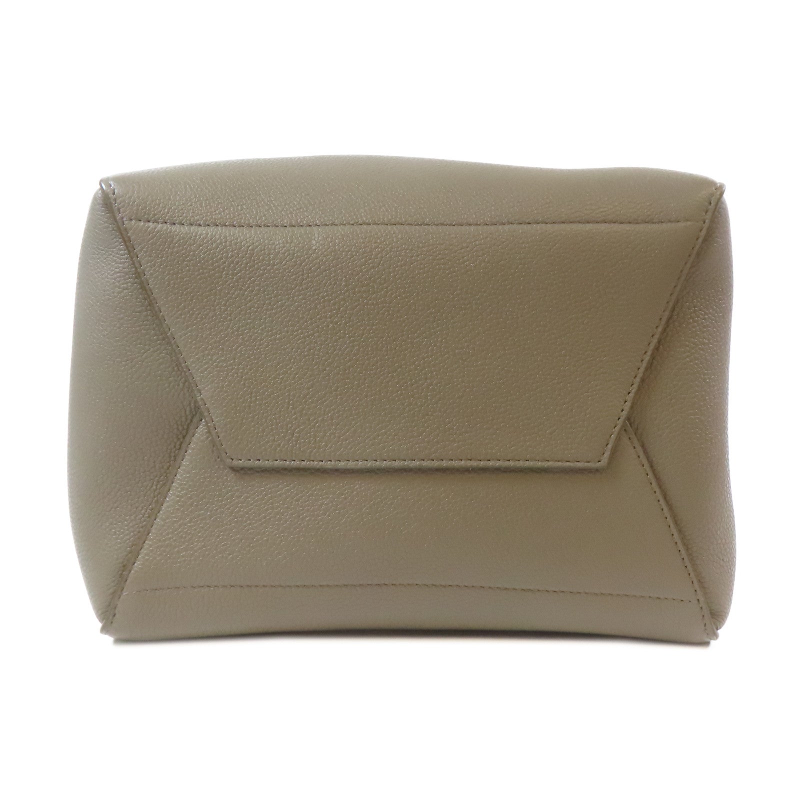 CELINE 牛皮皮革Sangle Bucket金扣肩背袋灰色