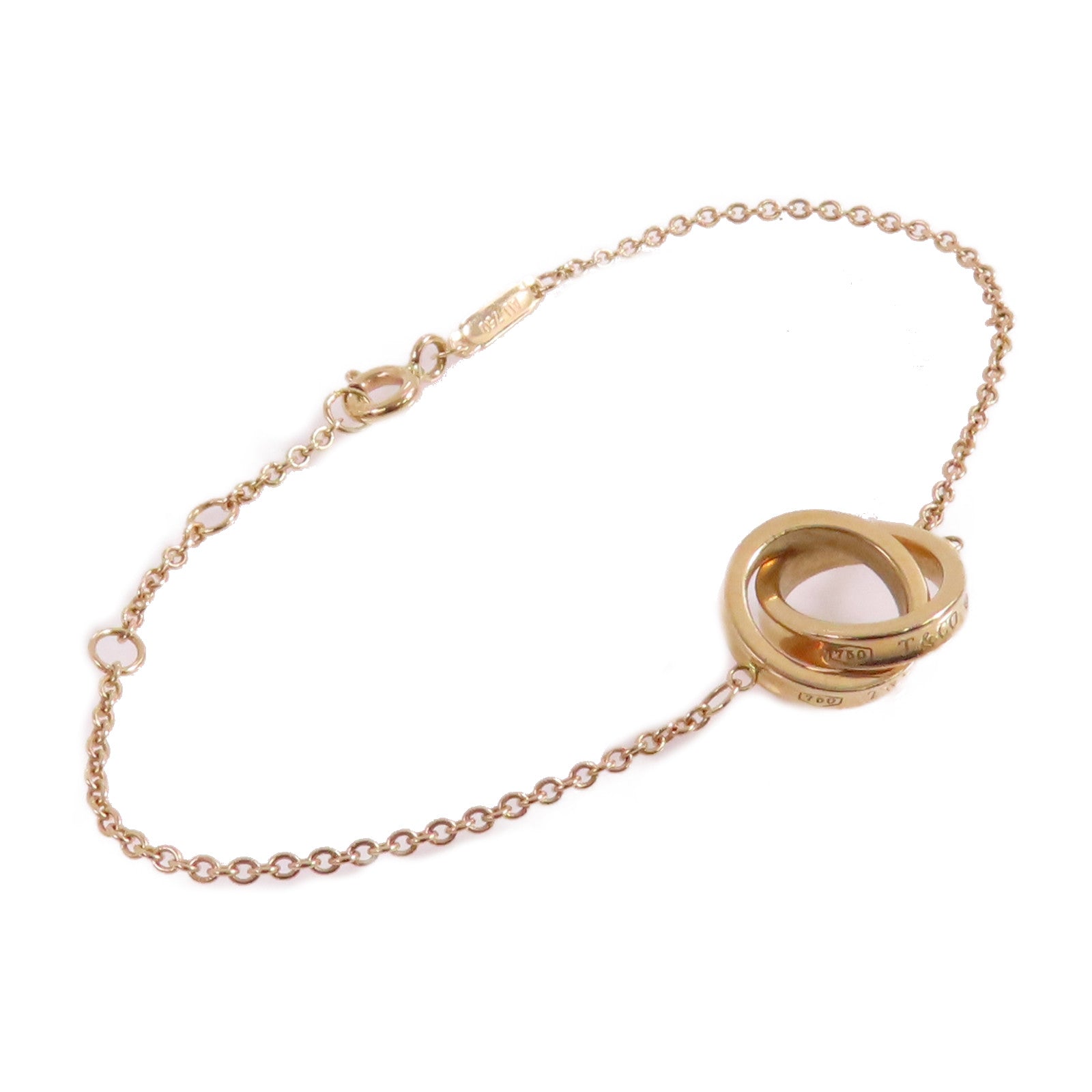 TIFFANY＆CO 【激減優惠】18K玫瑰金Interlocking Circle Chain Bracelet手鏈