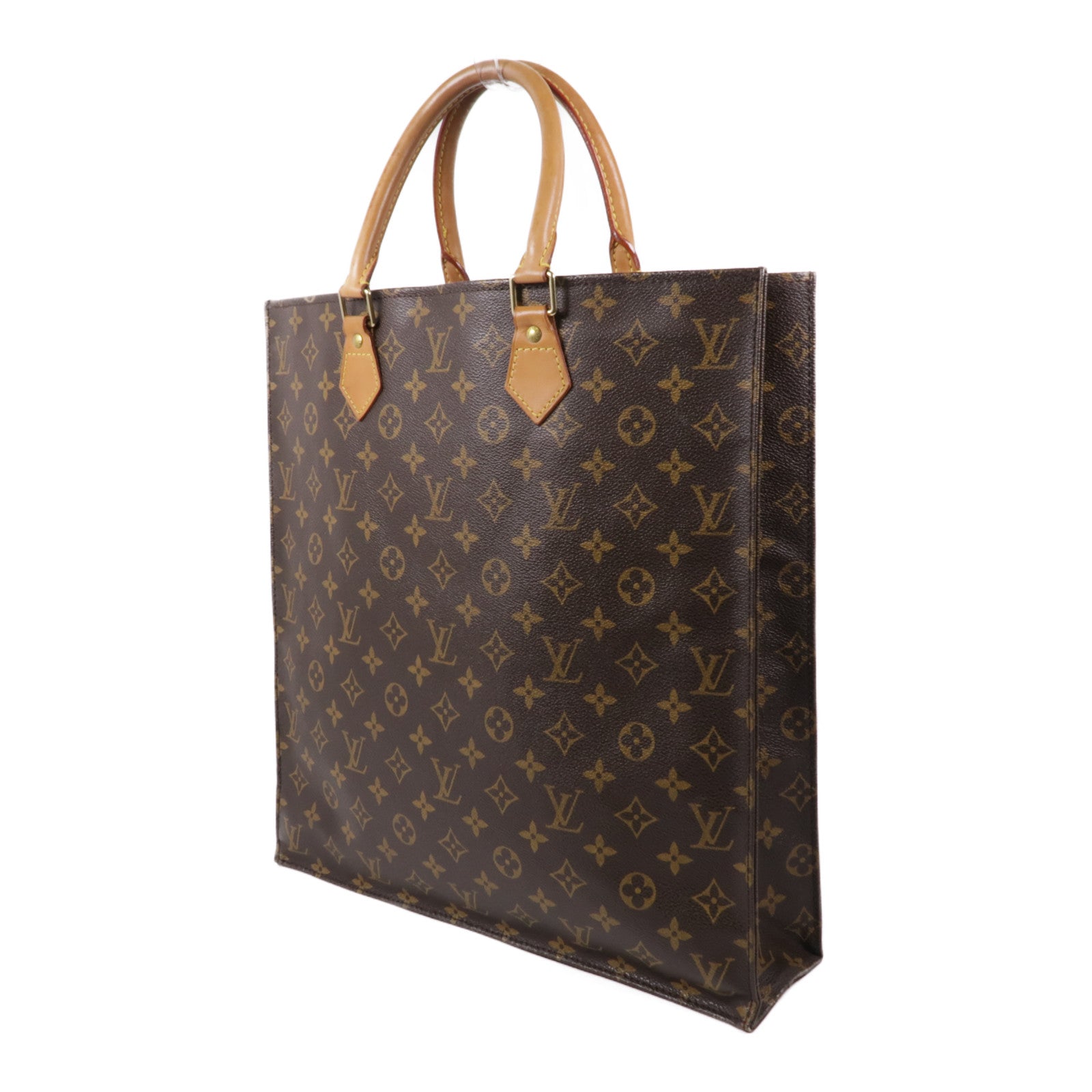 LOUIS VUITTON Monogram Sac Plat金扣手挽袋