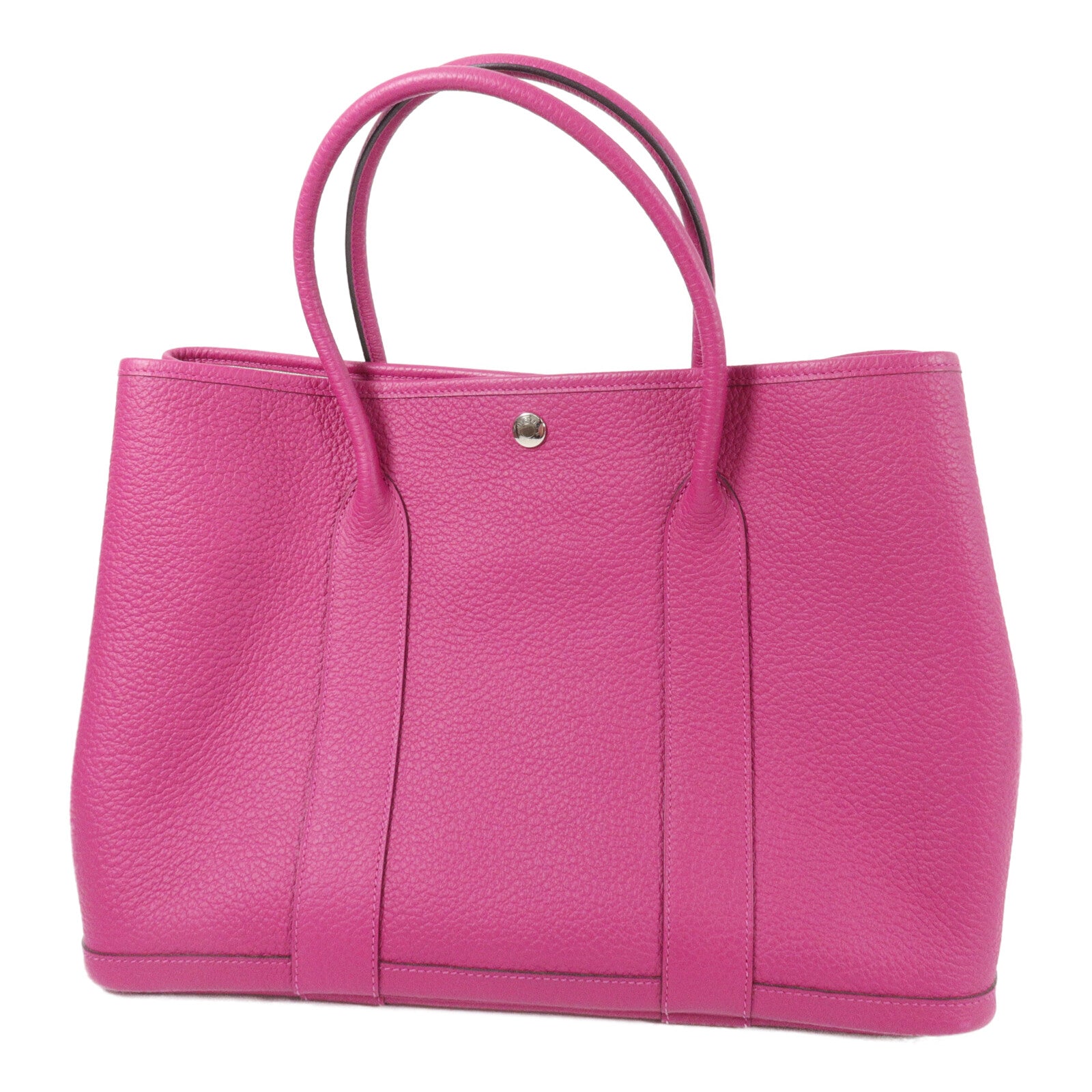 HERMES Country皮革Garden Party PM手挽袋Rose Pourpre
