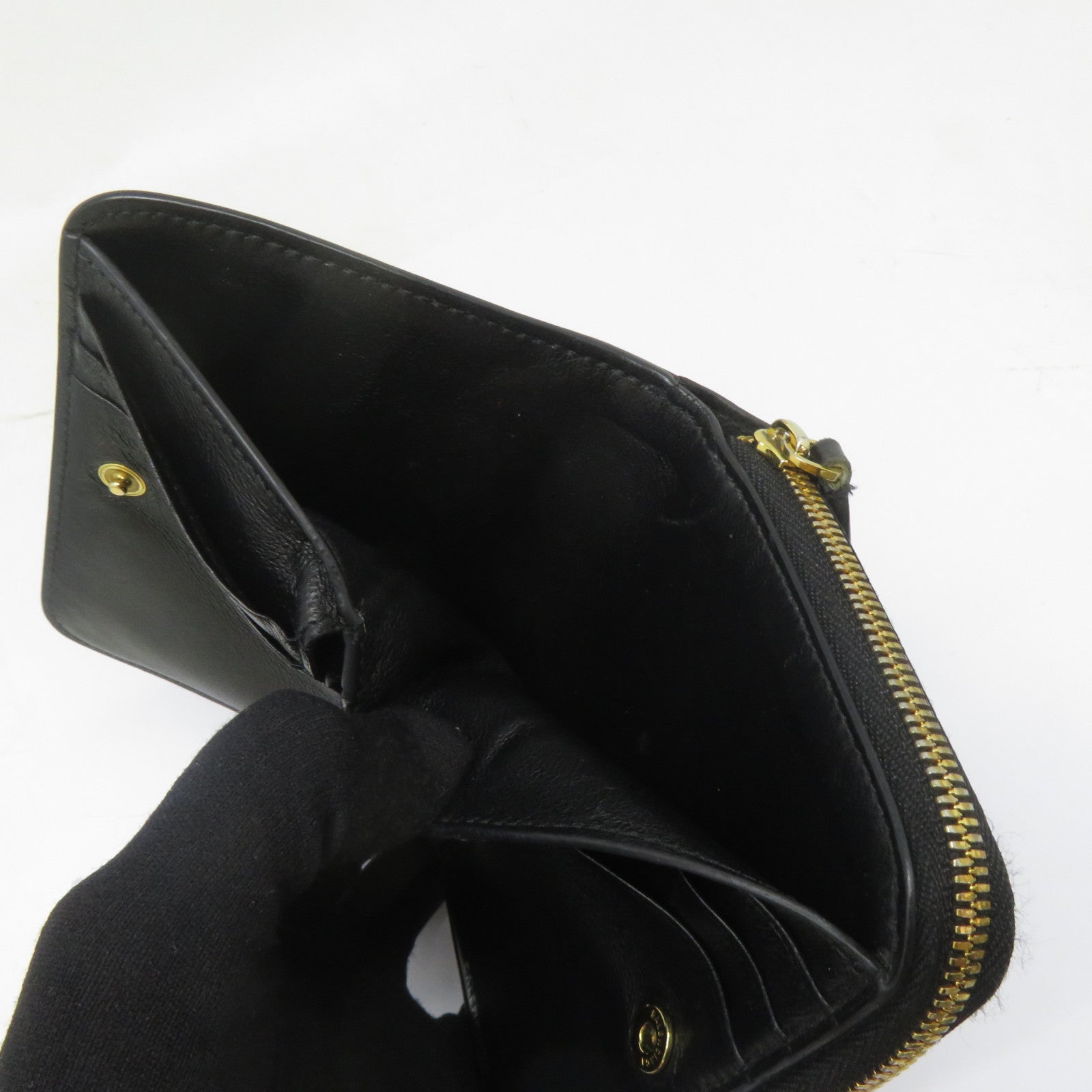 BALENCIAGA 【激減優惠】牛皮皮革Wallet金扣錢包黑色