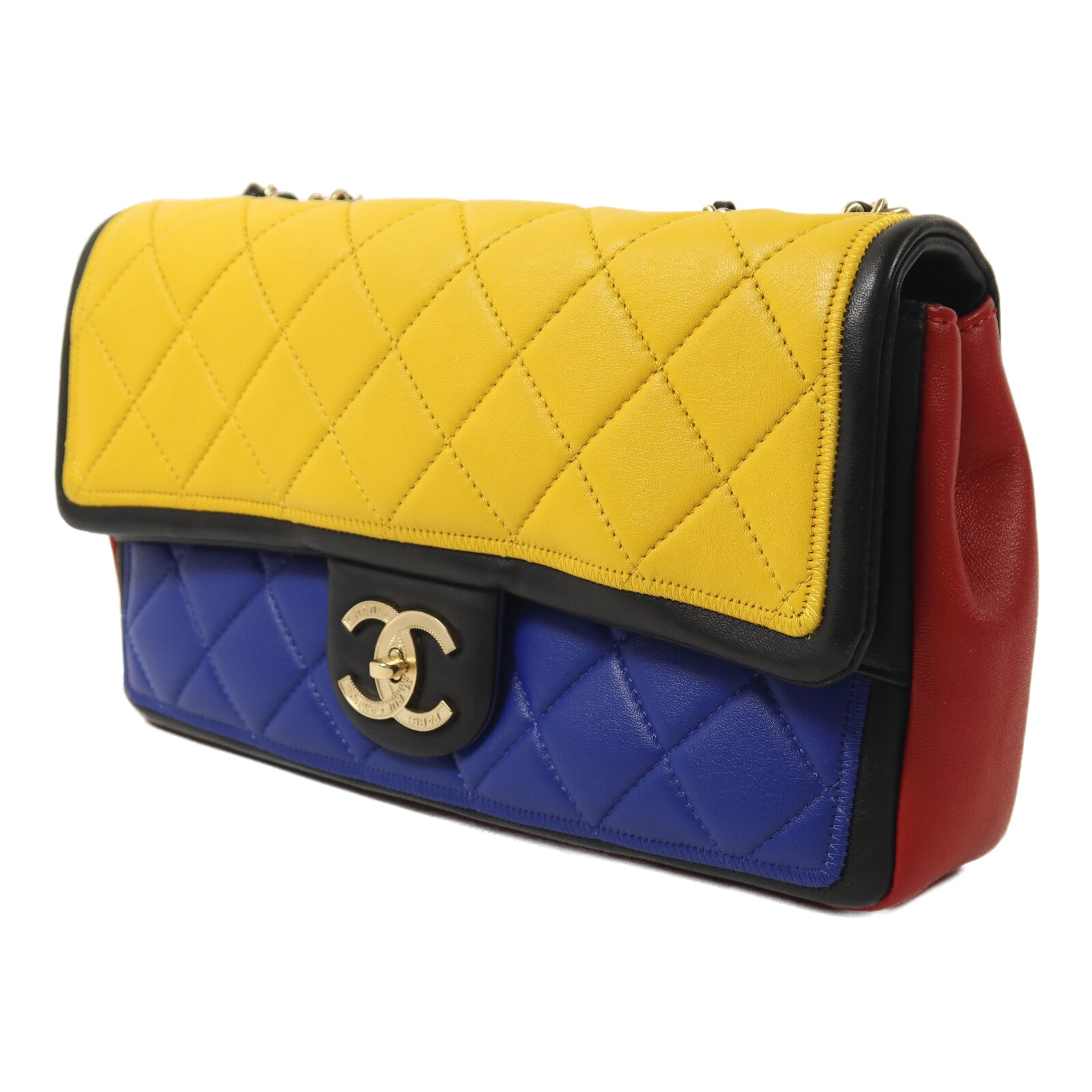 CHANEL 羊皮皮革Chain Shoulder金扣鏈帶肩背袋