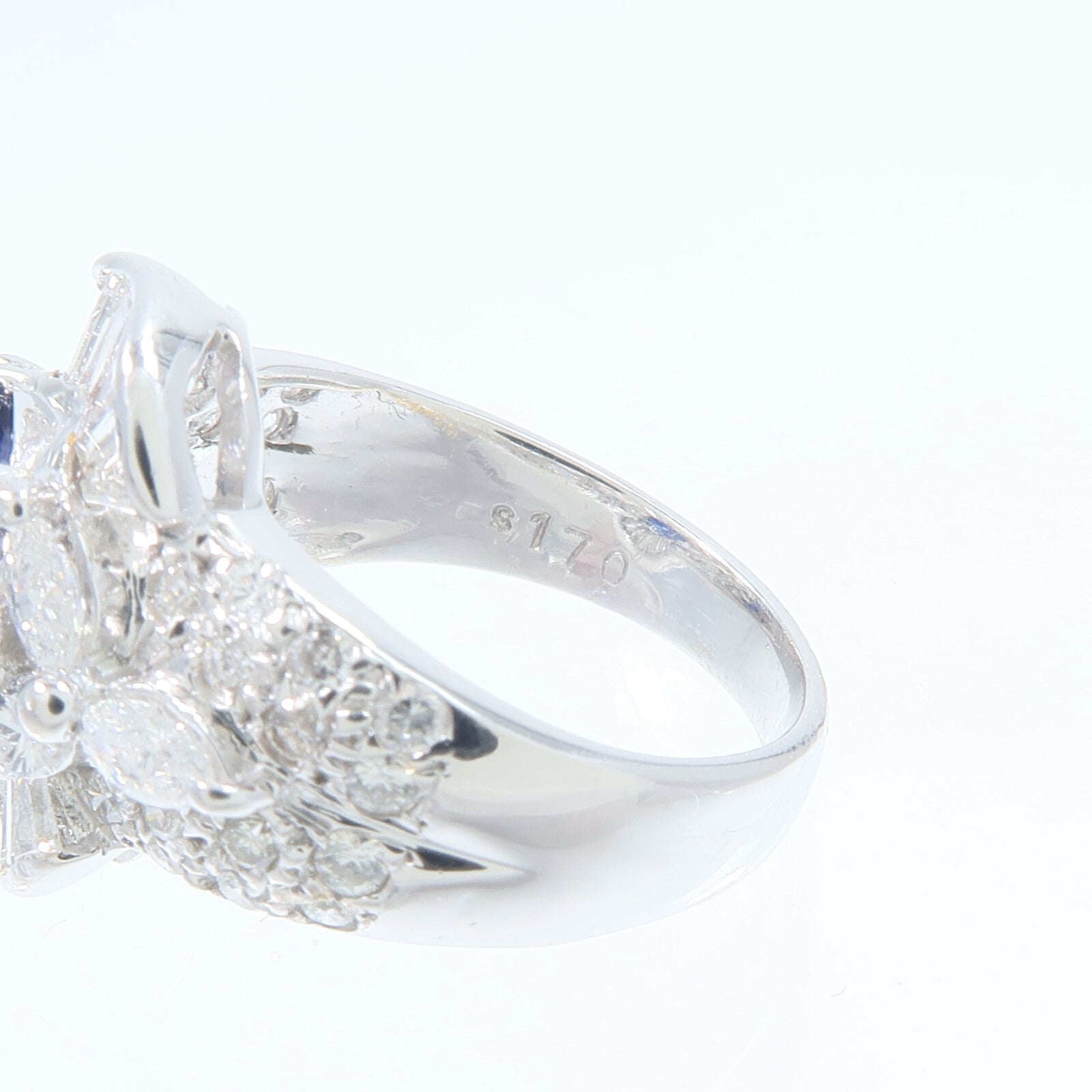 JEWELRY 18K白金Sapphire Diamond Ring藍寶石/鑽石戒指