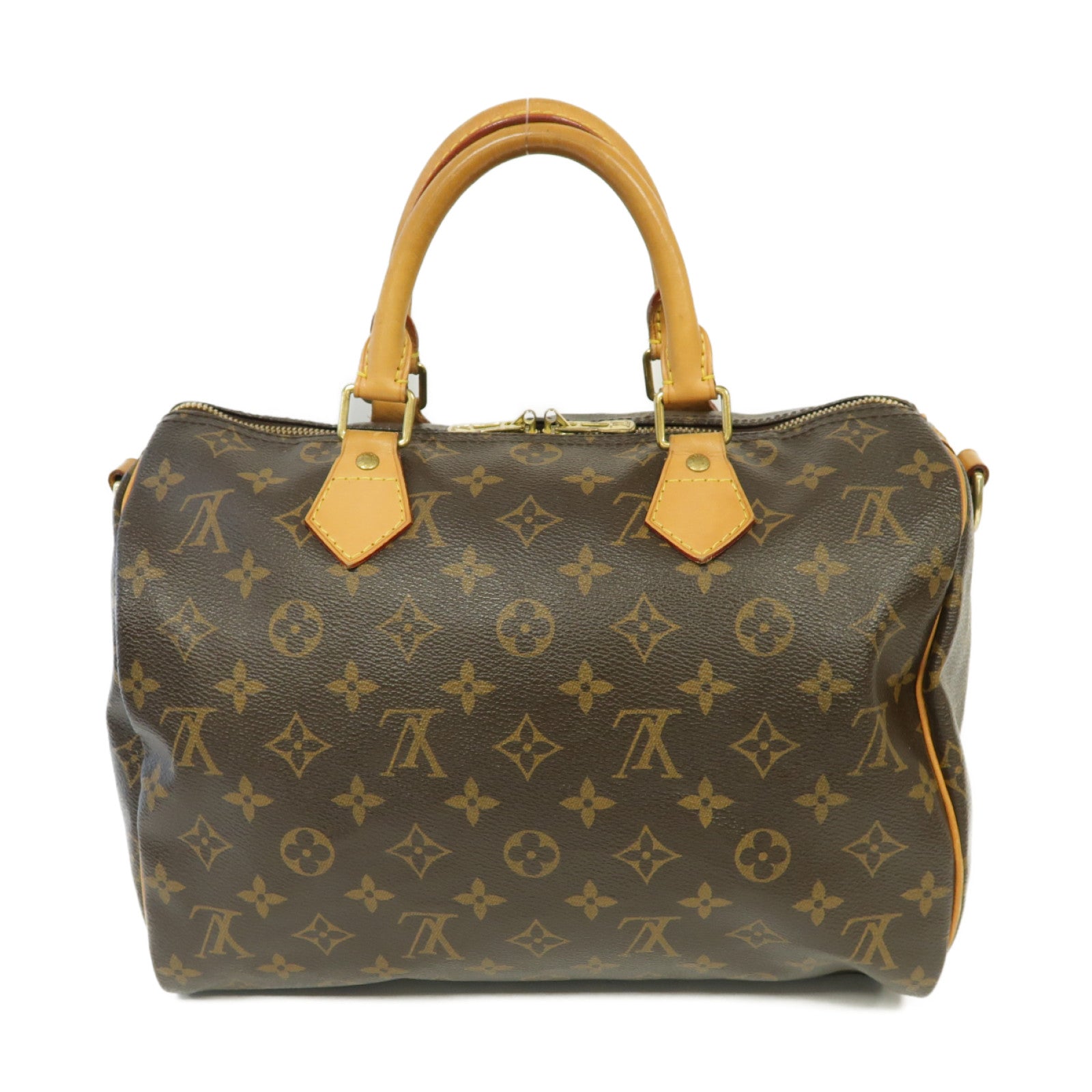 LOUIS VUITTON Monogram Speedy Bandouliere 30金扣手挽肩背兩用袋棕色