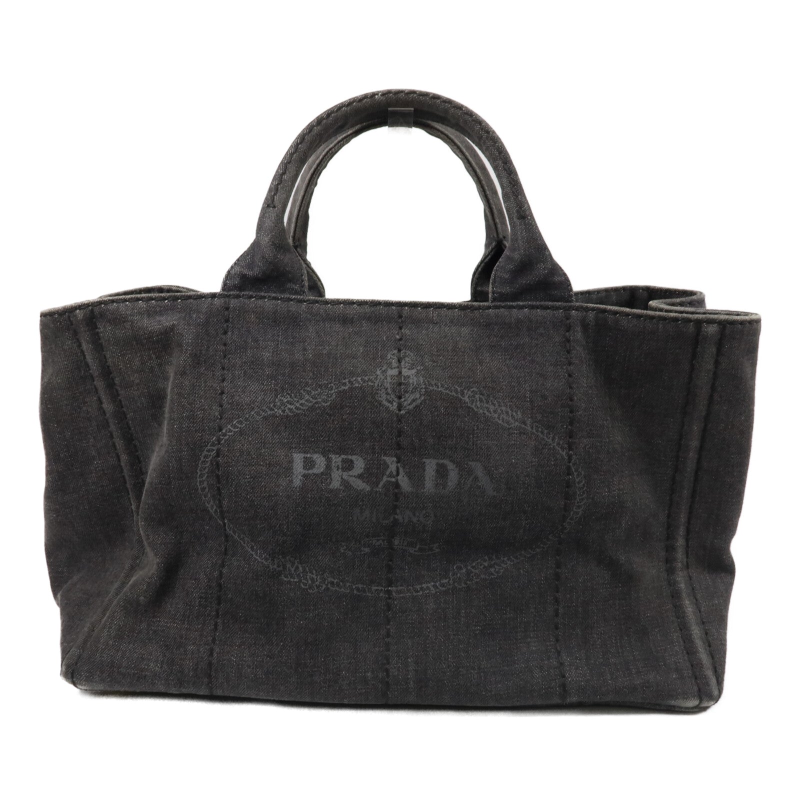 PRADA 牛仔布Canapa手挽袋