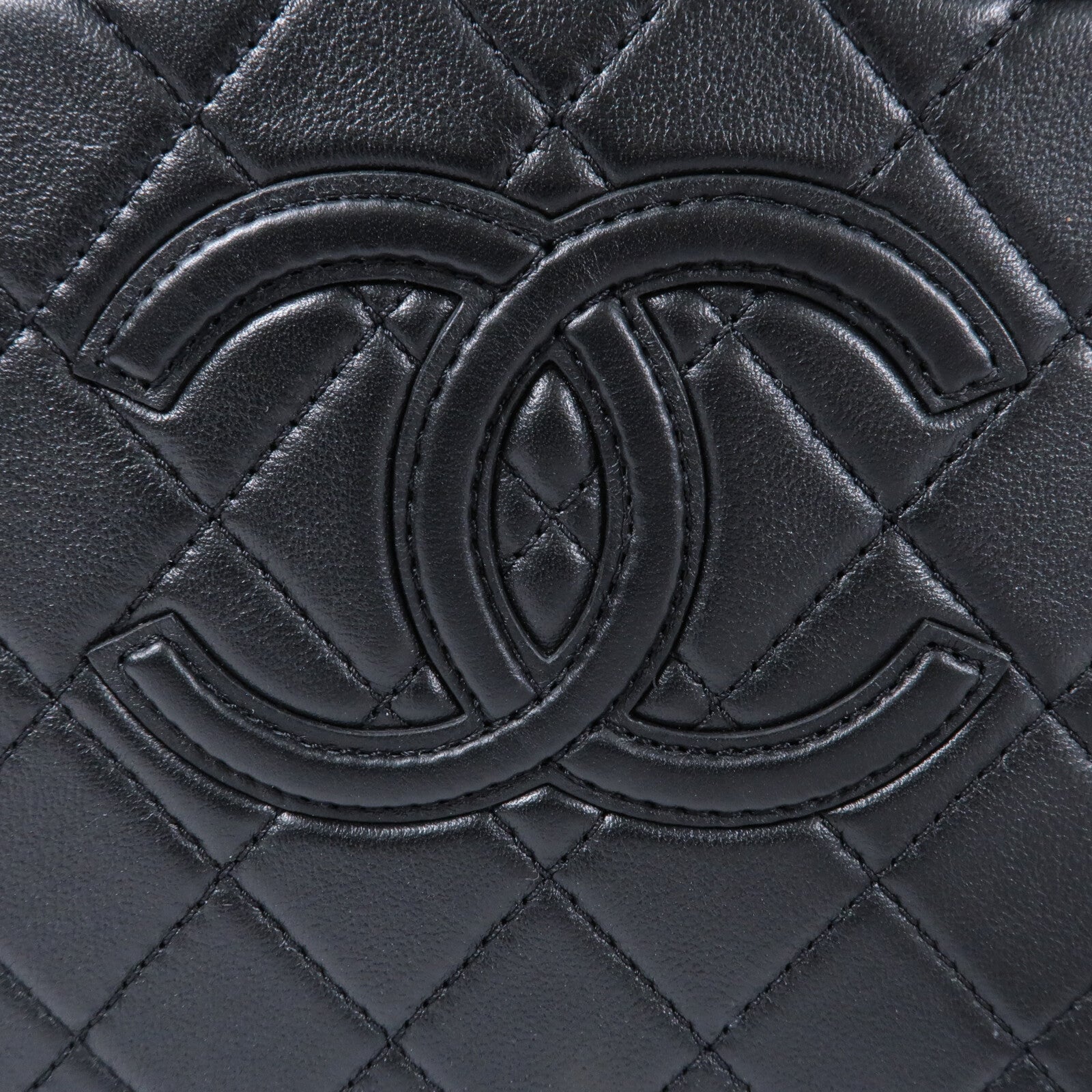 CHANEL 牛皮皮革Vanity Case金扣手挽肩背兩用袋