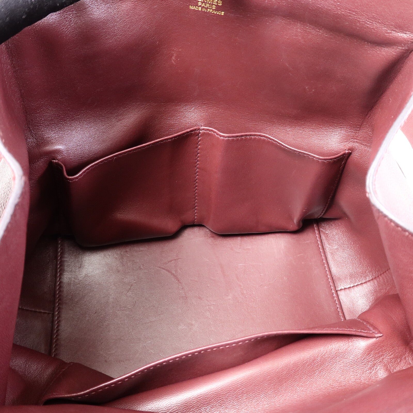 HERMES Evercolor皮革Tool Box 20手挽肩背兩用袋Dark Red