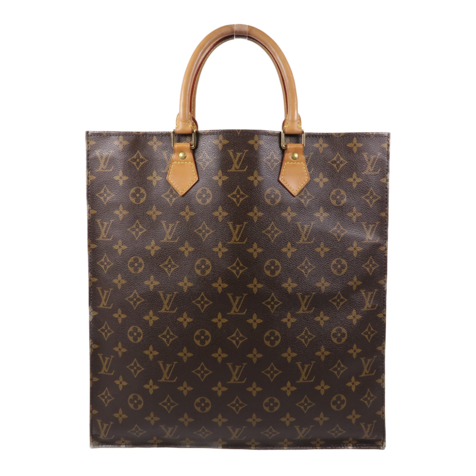 LOUIS VUITTON Monogram Sac Plat金扣手挽袋