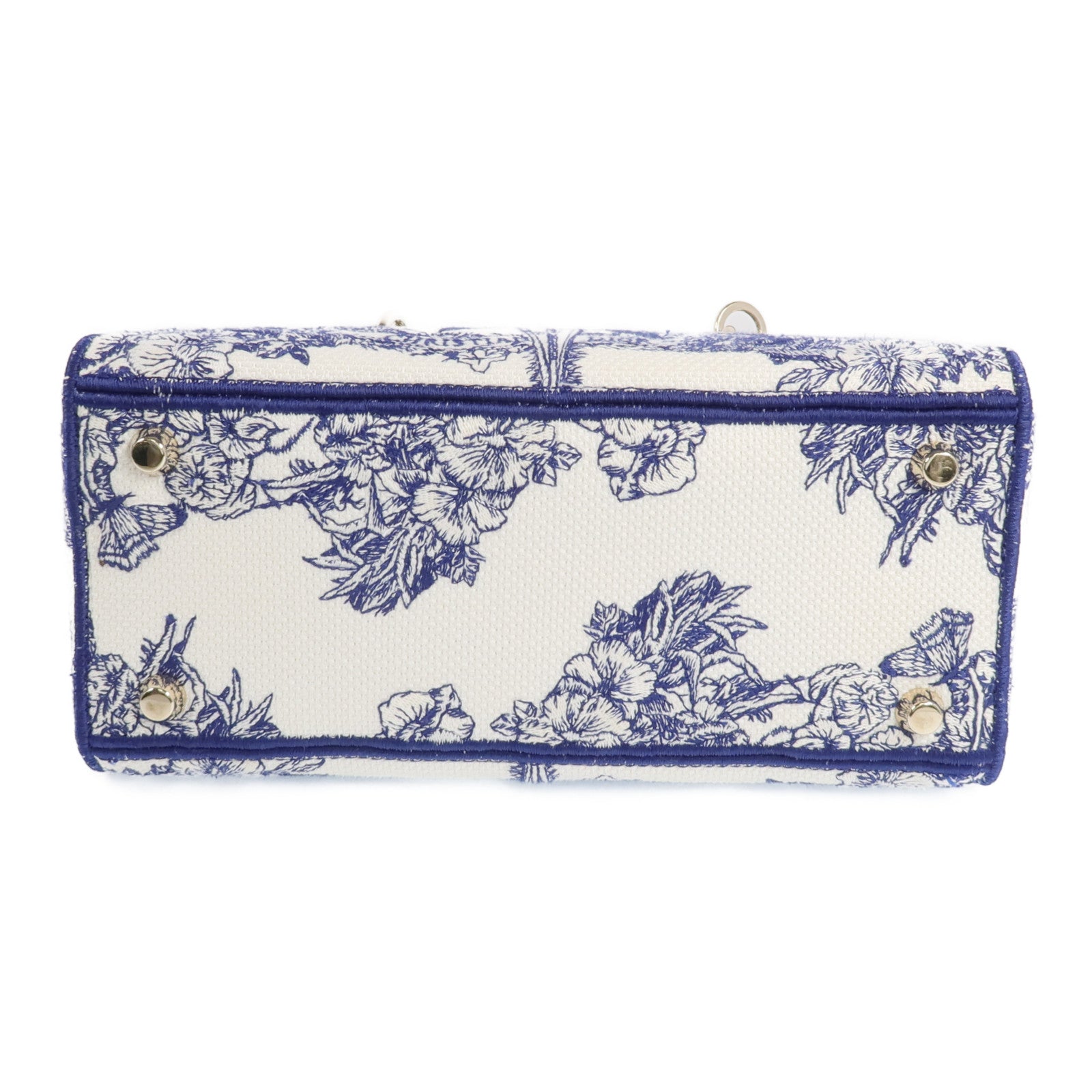 Dior 帆布Lady Dior金扣手挽肩背兩用袋