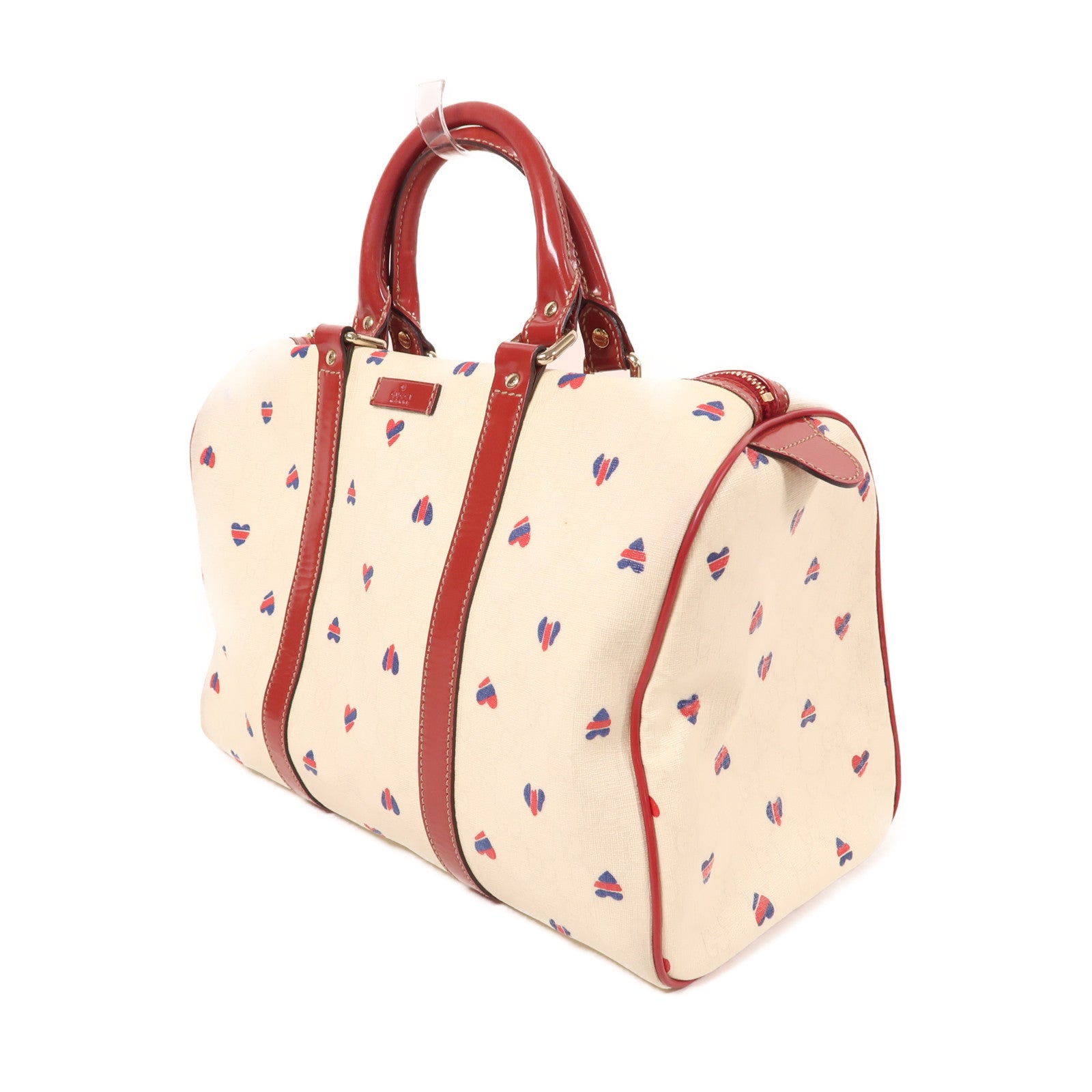 GUCCI 塗層帆布/牛皮皮革Hand Bag金扣手挽袋