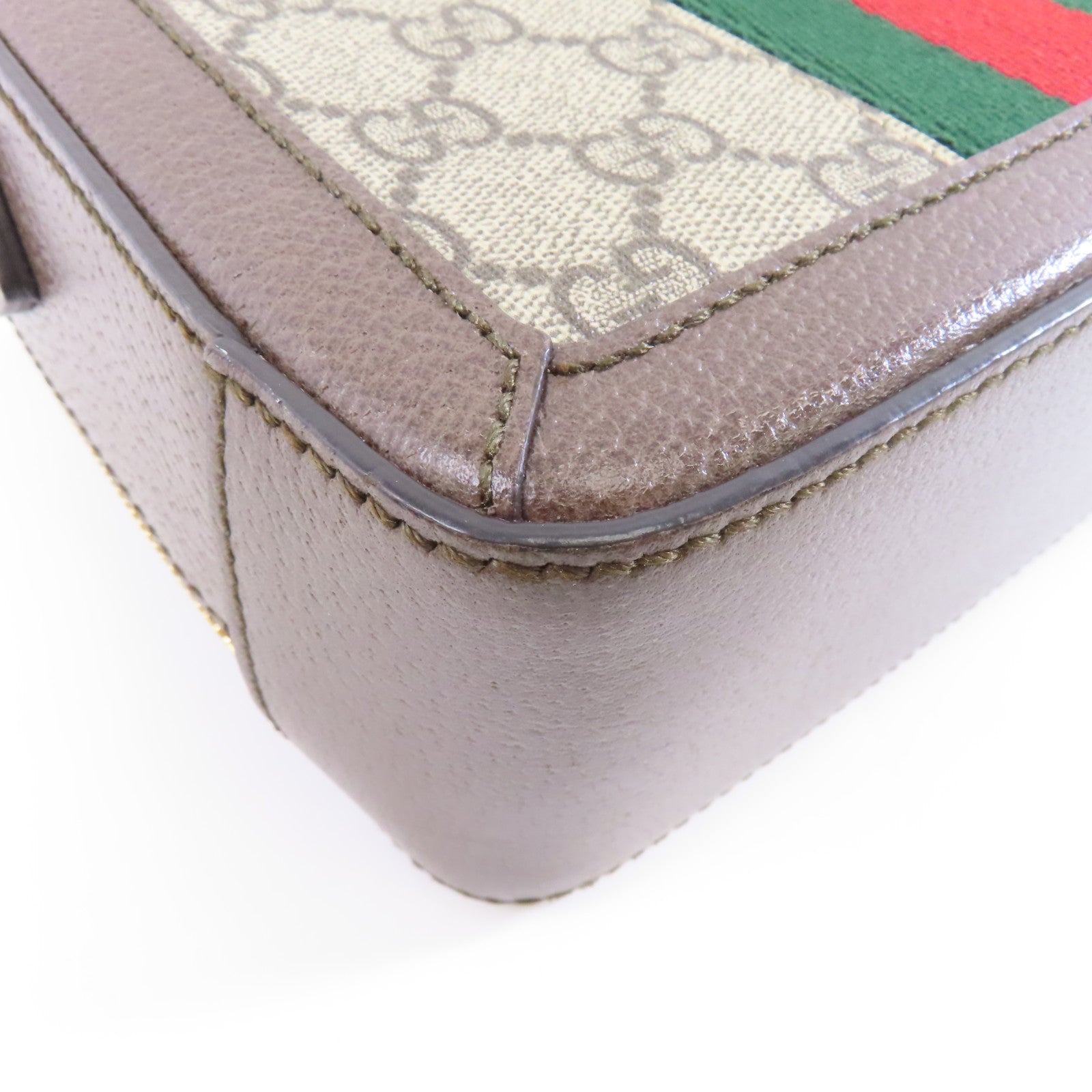 GUCCI 塗層帆布Ophidia GG Mini Supreme金扣手挽肩背兩用袋啡色
