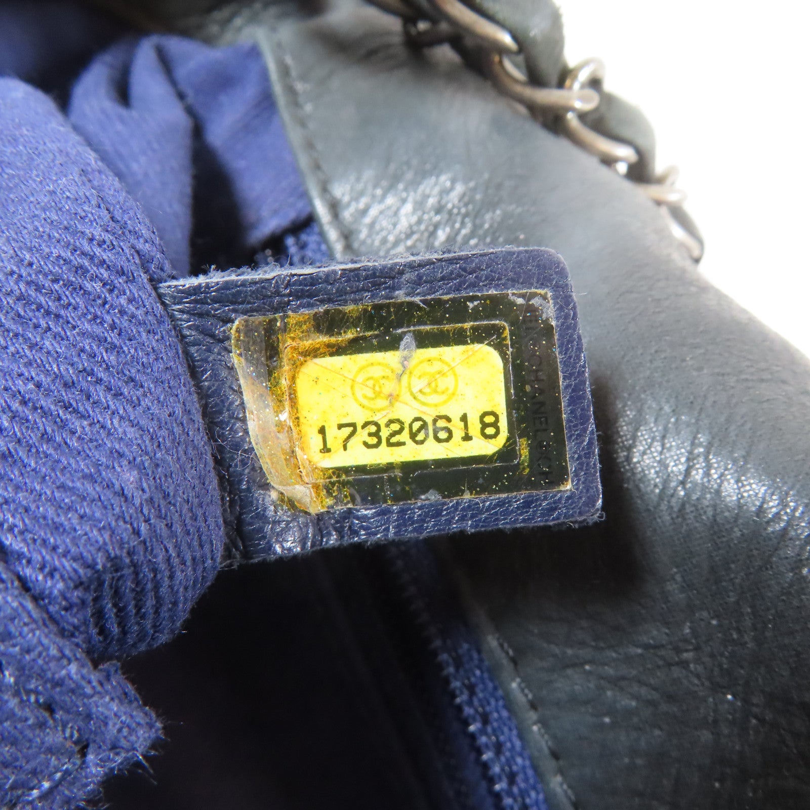 CHANEL 【激減優惠】菱格牛皮皮革Chain Shoulder Bag銀扣鏈帶肩背袋灰色